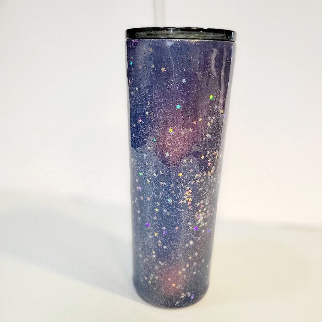 Handmade Nebula Starry Sky Reach For the Stars Glitter 30 Oz Tumbler Size ONE SIZE - 4 Thumbnail