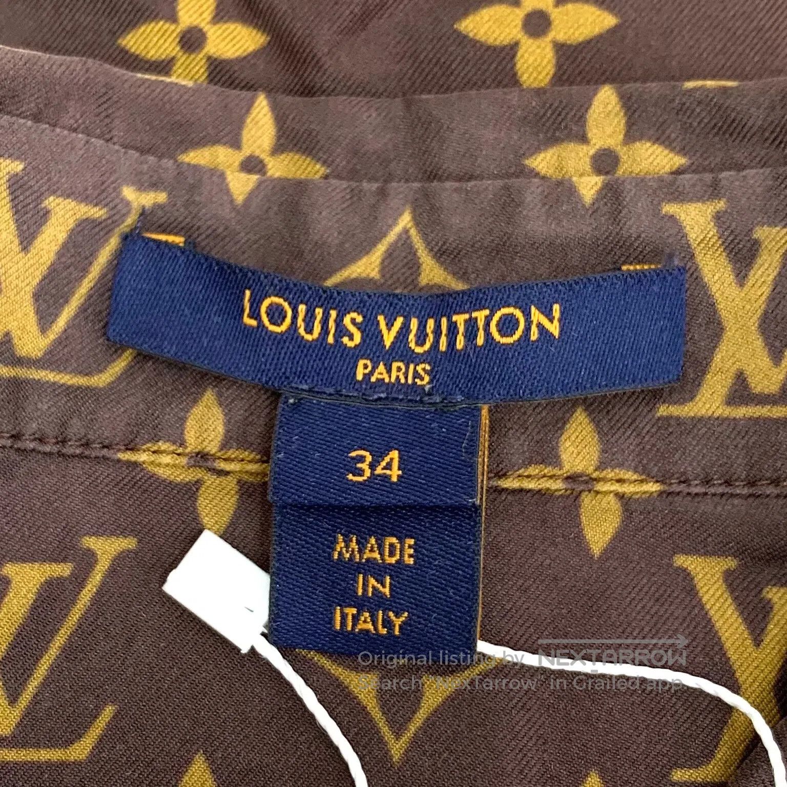 Louis Vuitton Louis Vuitton Brown floral printed mulberry silk long-slee Size US XS / EU 42 / 0 - 5 Thumbnail
