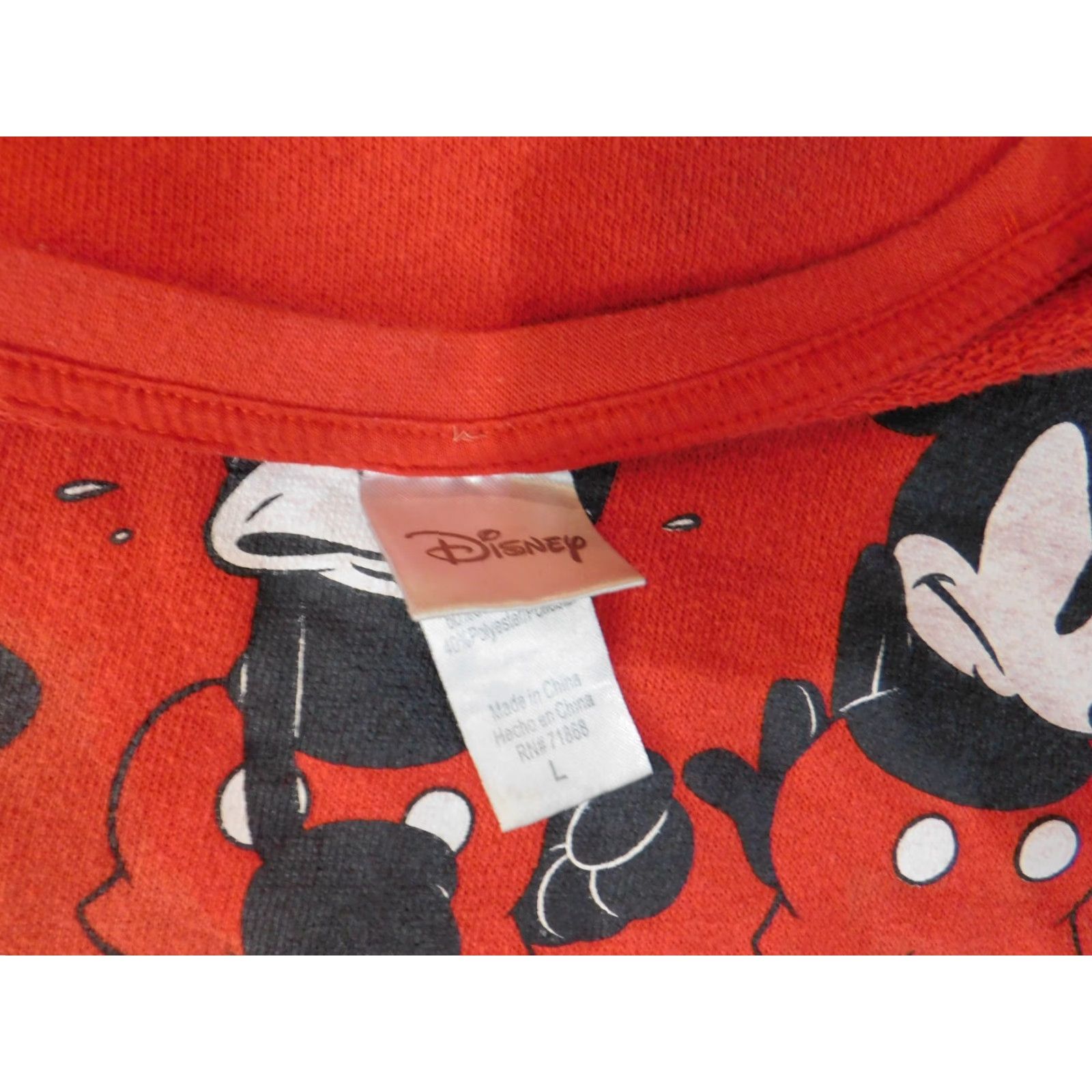 Disney Disney Mickey Mouse Womens Sweater Large Red Crewneck Pullover Knit Cotton Polyester Stretch Size L / US 10 / IT 46 - 6 Thumbnail