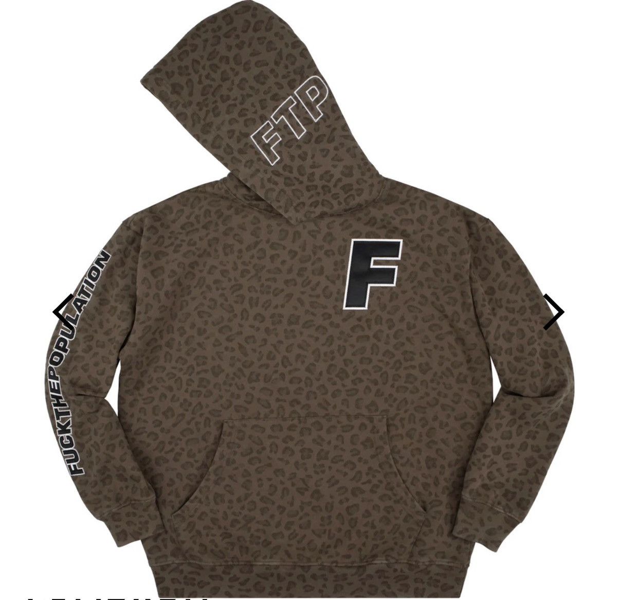 Fuck The Population F LOGO TACKLE TWILL LEOPARD PULLOVER(BROWN) Size US S / EU 44-46 / 1 - 2 Thumbnail