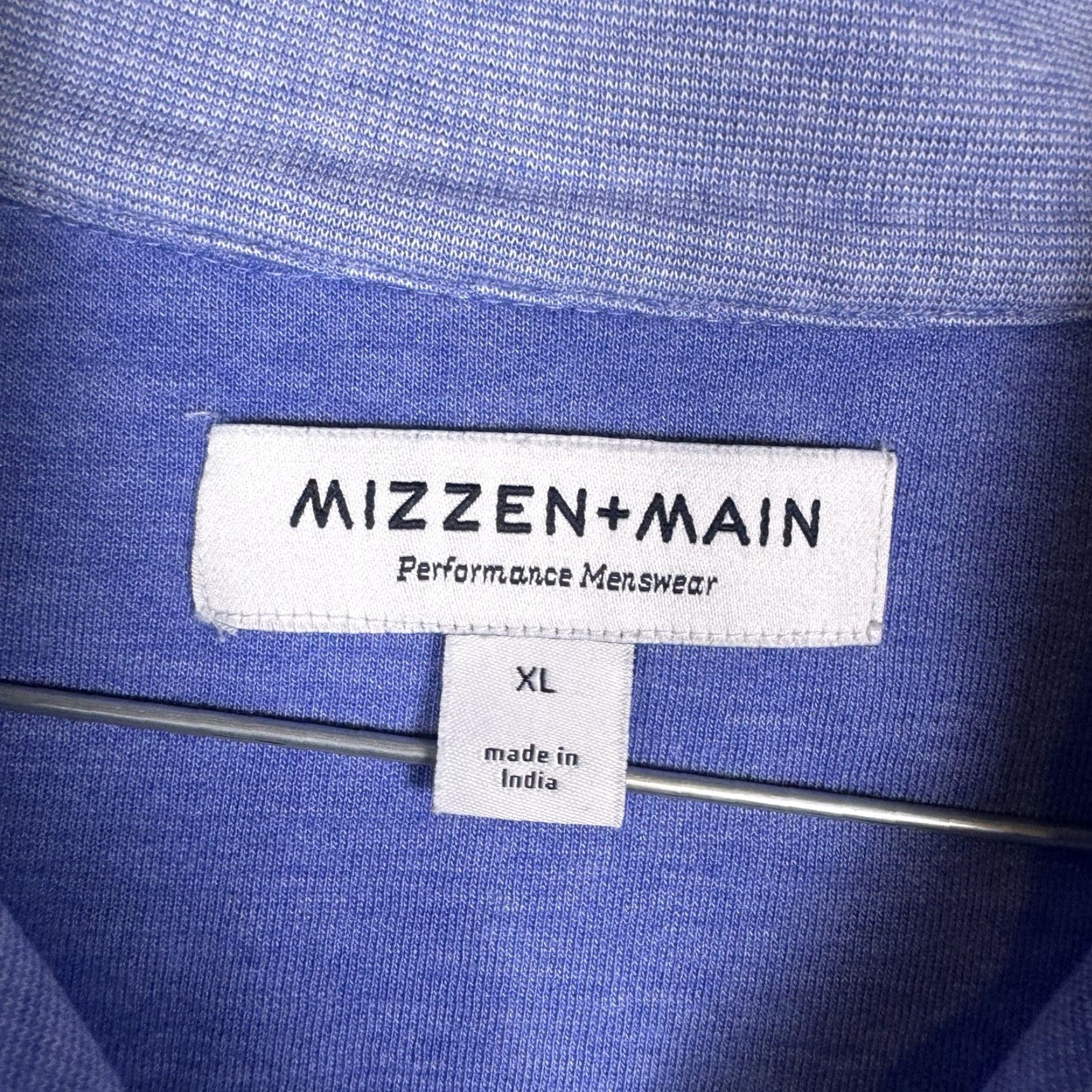 Mizzen+Main Mizzen+Main Sweater Men XL Stanton Pullover 1/4 Zip Mock Stretch Performance Blue Solid Knit Long Sleeve Size US XL / EU 56 / 4 - 5 Thumbnail