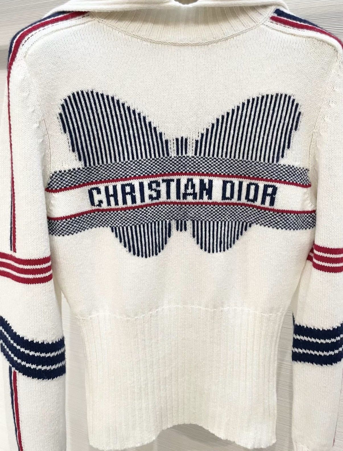 Dior Dior Classic Butterfly Lapel Wool & Cashmere Sweater J33 Size XXS / US 00 / IT 34 - 4 Thumbnail