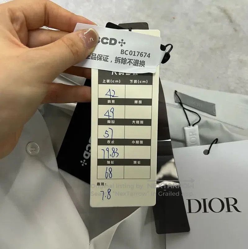 Dior Dior White Cotton Long Sleeve Shirt . Size US M / EU 48-50 / 2 - 5 Thumbnail