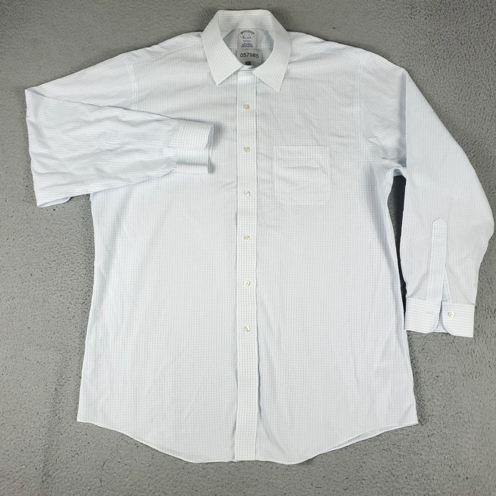 Brooks Brothers VINTAGE Brooks Brothers Dress Shirt Men Size 17 Blue Check Button Up Long Sleeve Business Casual Formal Size 46R - 2 Thumbnail