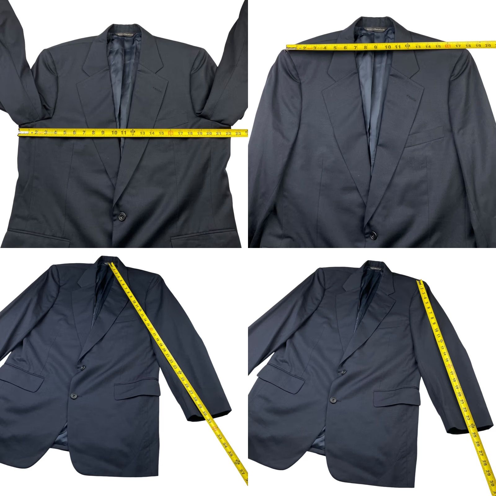 Vintage Samuelsohn Men's King Blazer Jacket 100% Wool Navy Blue 2-Button 43R Size 46R - 8 Thumbnail