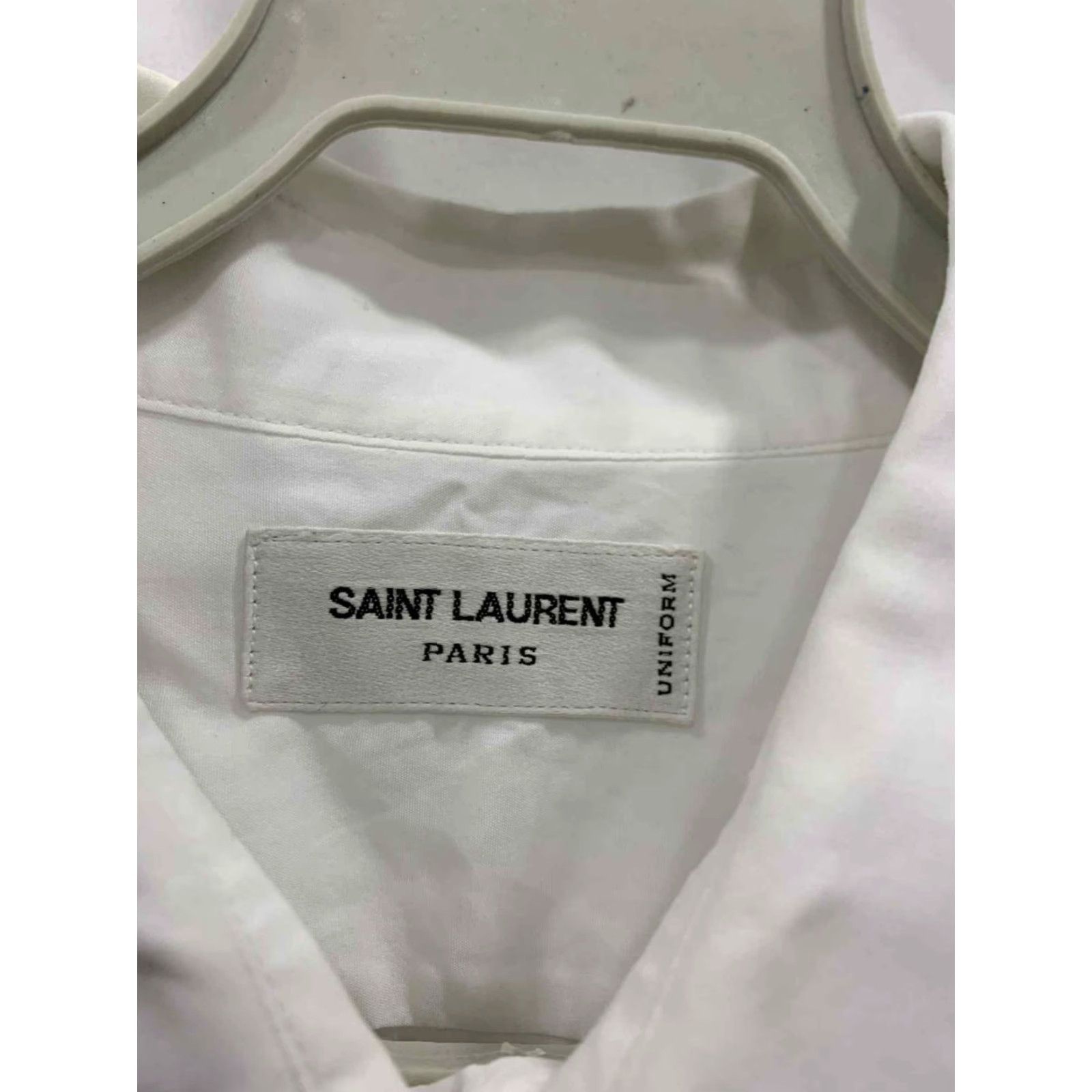 Yves Saint Laurent Saint Laurent Paris Dress Shirt Button-Up Slim Fit White EU 40 / US 15.5 Regular Mens 15¾ C10 Uniform Collection Size 40R - 3 Thumbnail