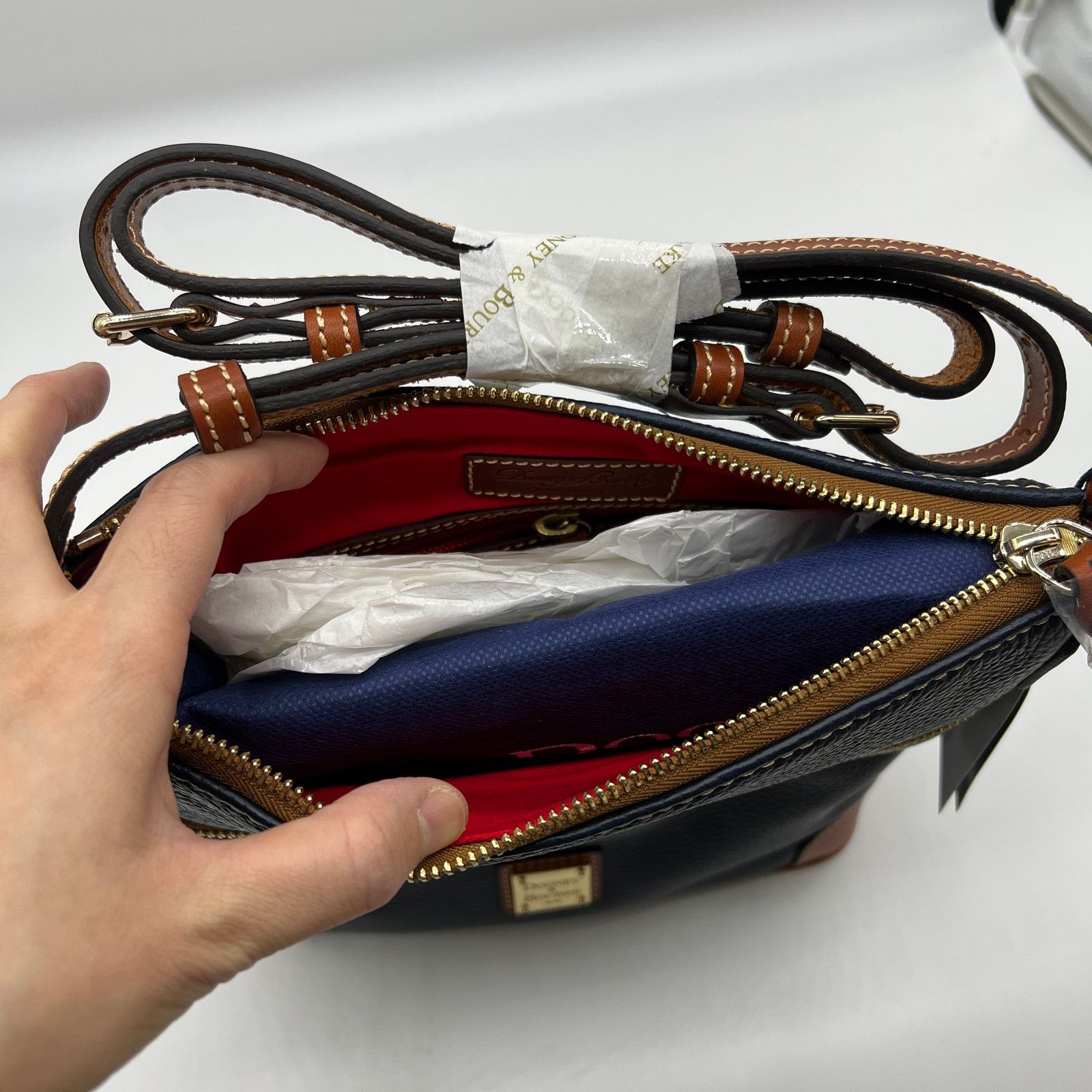 Dooney & Bourke Dooney & Bourke Pebble Leather Crossbody Bags Midnight Blue Size ONE SIZE - 8 Thumbnail