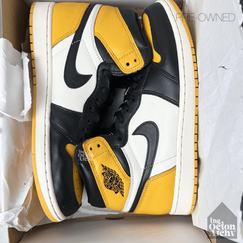 Jordan Brand Air Jordan 1 Retro High OG 'Yellow Toe-Taxi' Pre-Owned Size US 10.5 / EU 43-44 - 9 Thumbnail
