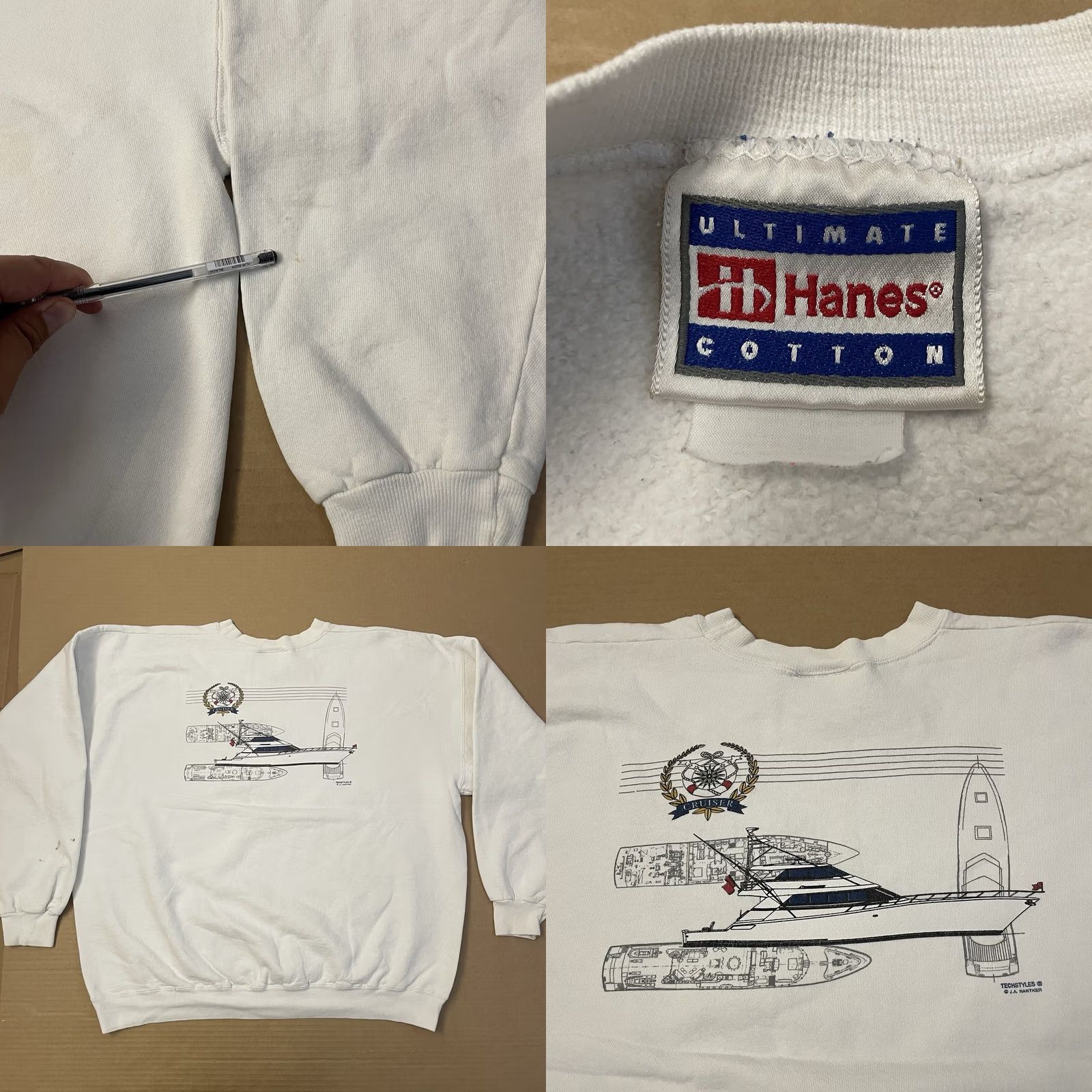 Hanes Chesapeake Beach Maryland Sweatshirt Mens Adult 2XL White Pullover Hanes Logo Crew Neck Long Sleeve Outdoor Graphic Print 90s Mockup Size US XXL / EU 58 / 5 - 9 Thumbnail