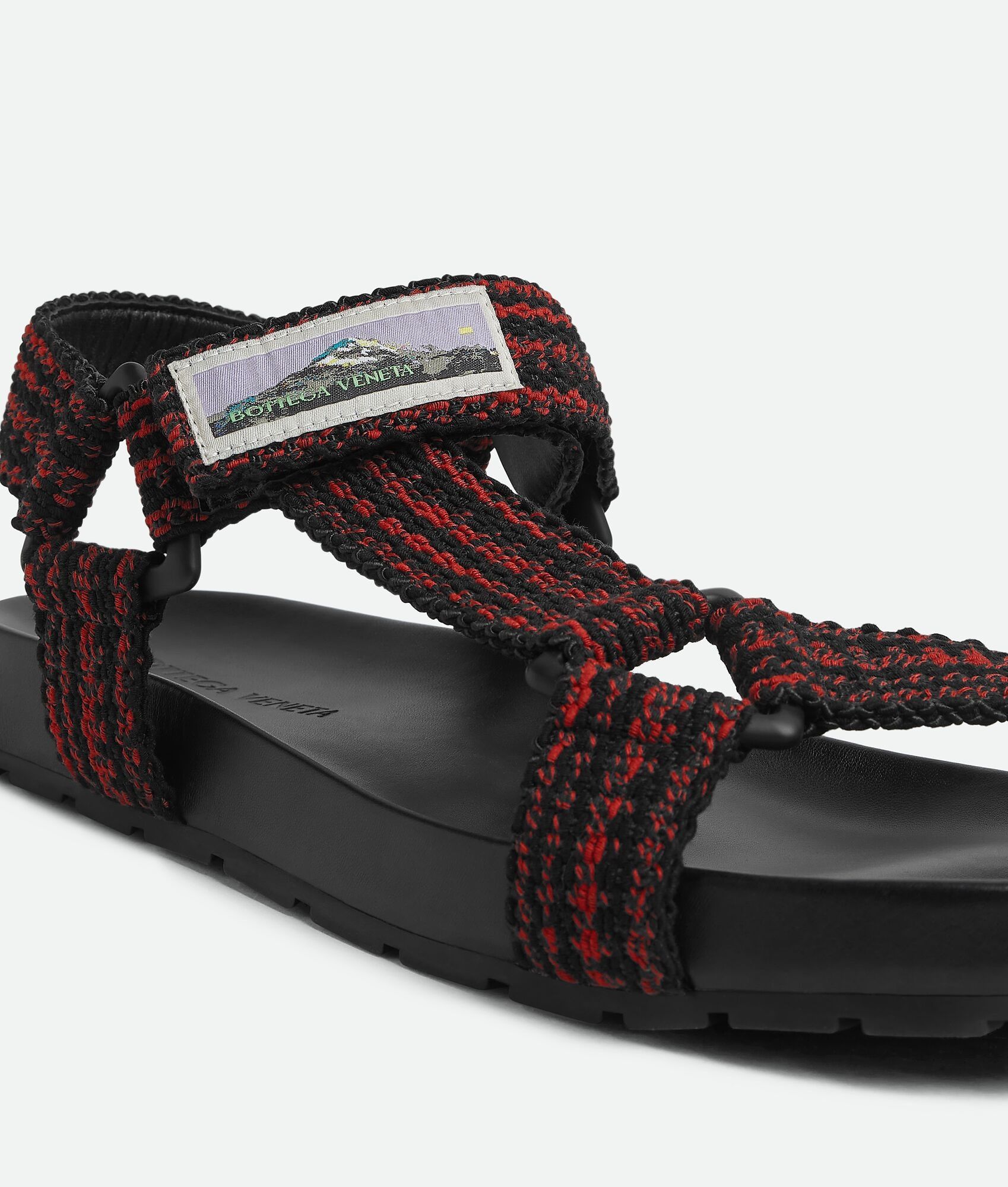 Bottega Veneta o1w1db10825 Trip Sandals in Black/Carmine Size US 11 / EU 44 - 6 Thumbnail
