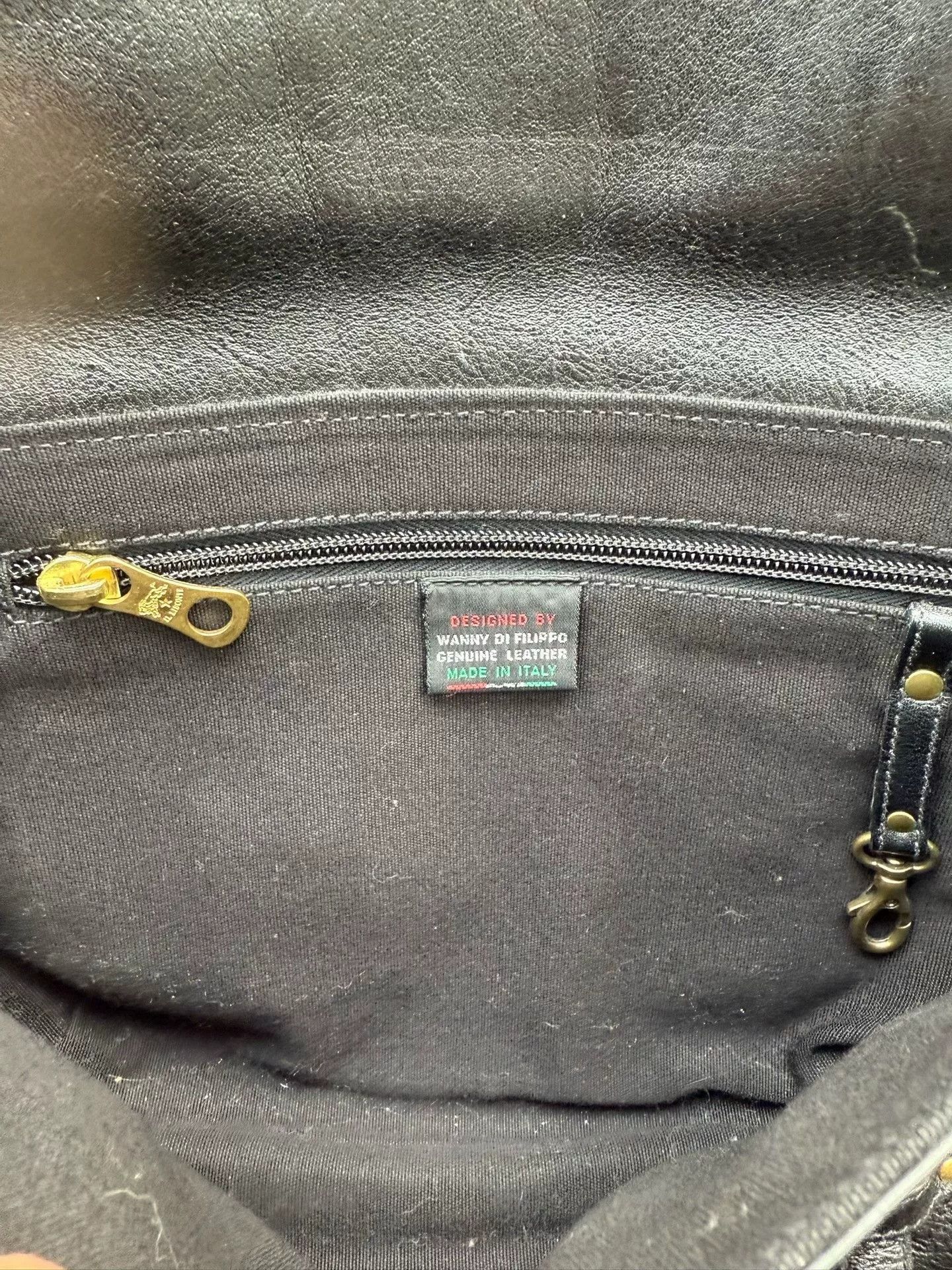 Ilbisonte Black Leather Shoulder Crossbody Bag, Men's — image 6 of 6