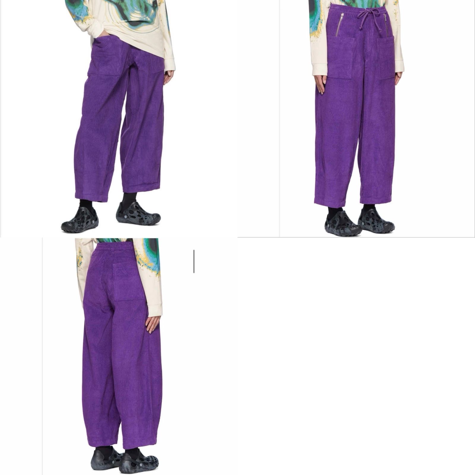 Gentle Fullness Gentle Fullness Purple Corduroy Organic Cotton Trousers Pants XS Women Waist 13” Inseam 25” Ankle/Regular Zip Snap Cotton Corduroy Size 26" / US 2 / IT 38 - 8 Thumbnail