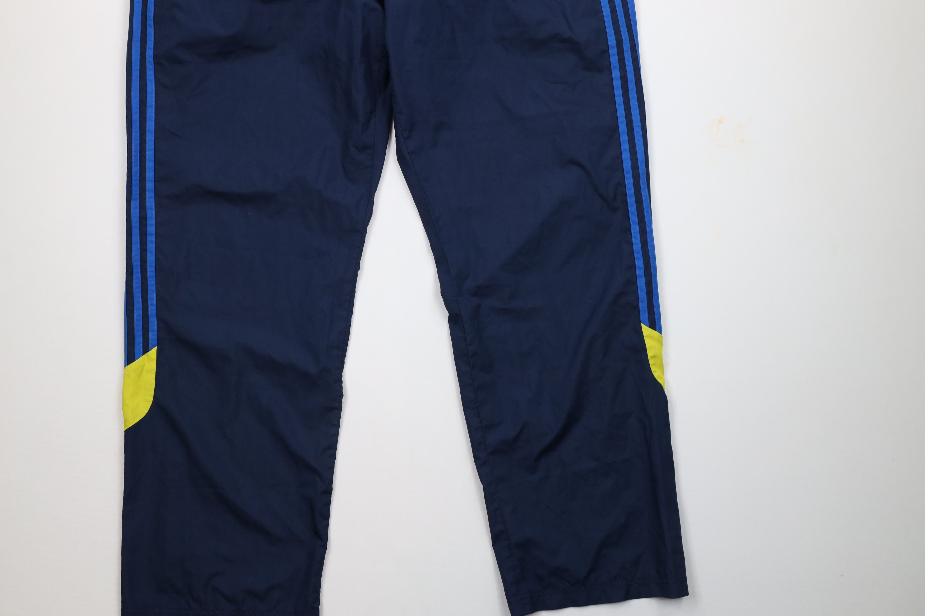 Adidas × Vintage Vintage Adidas Striped Wide Leg Windbreaker Pants Navy Blue Size US 38 / EU 54 - 4 Thumbnail