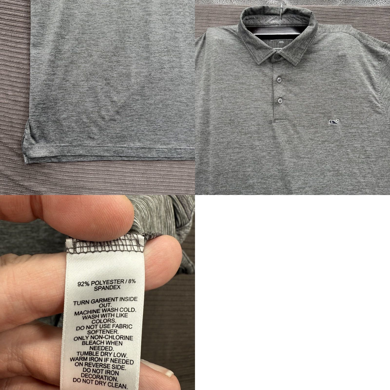 Vineyard Vines Vineyard Vines Polo Shirt Men 2XL Gray Polyester Spandex Short Sleeve Embroidered Logo Golf Preppy Size US XXL / EU 58 / 5 - 8 Thumbnail