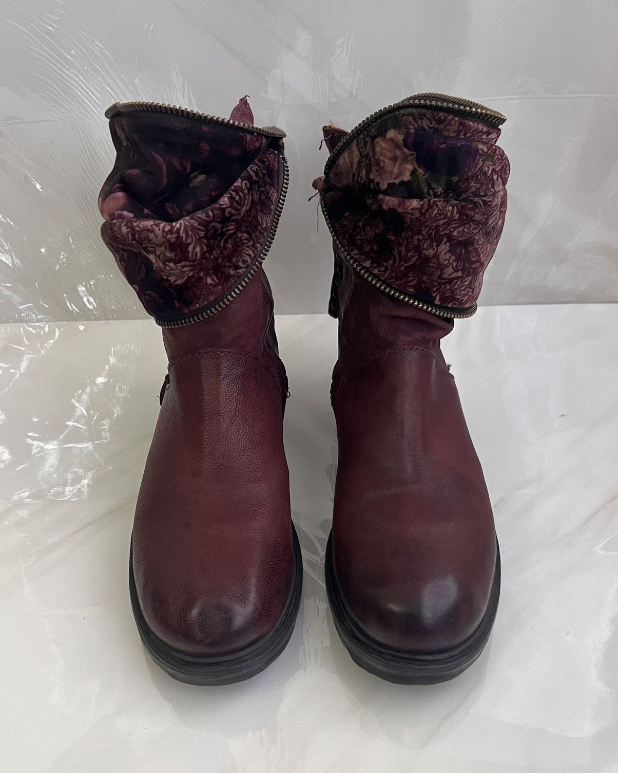 A.S.98 As 98 Airstep Zipper Boho Biker Red distressed boot Size US 8 / IT 38 - 2 Thumbnail