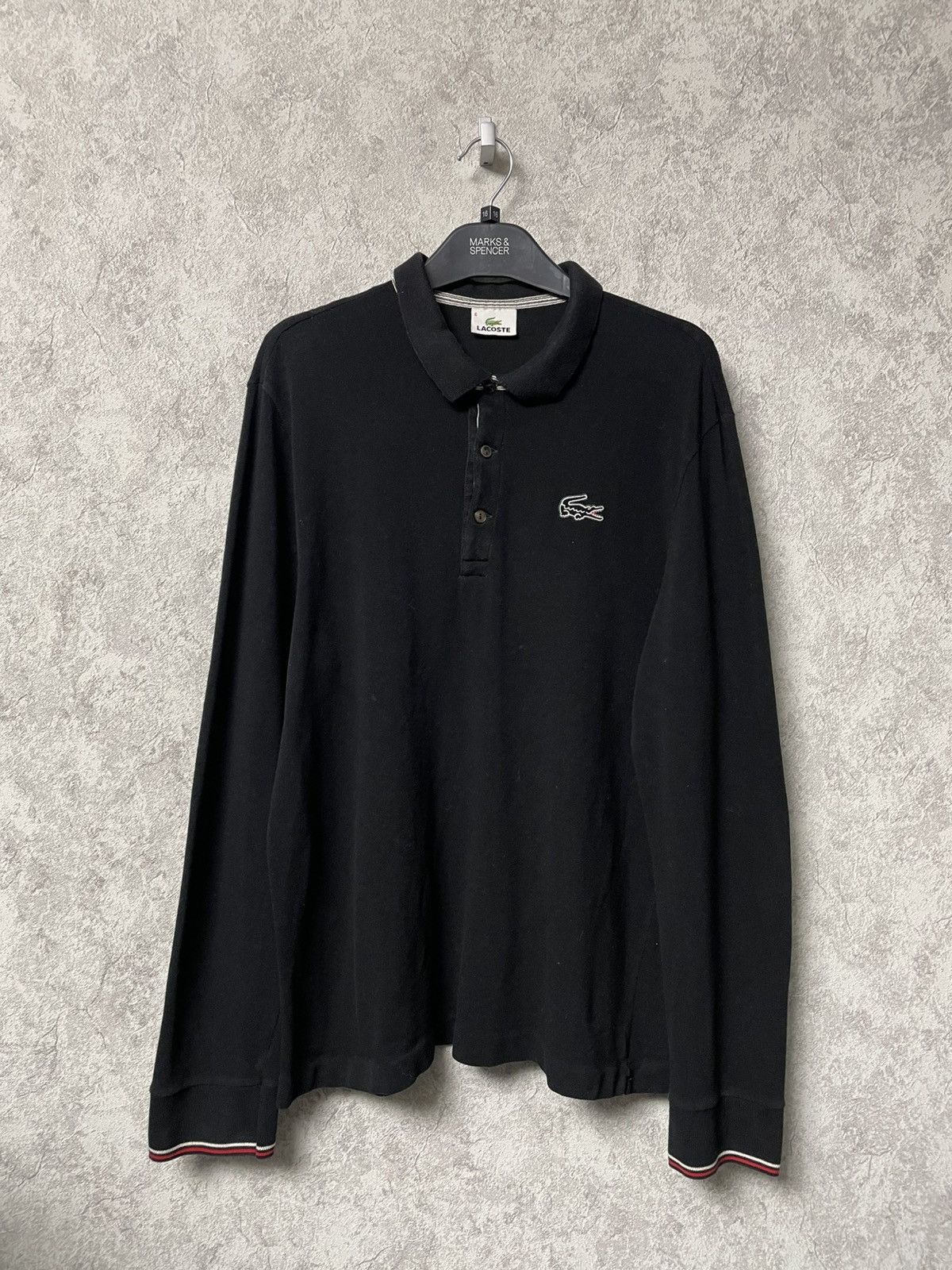 Lacoste Vintage Lacoste Black Long Sleeve Polo Shirt Size US M / EU 48-50 / 2 - 1 Thumbnail