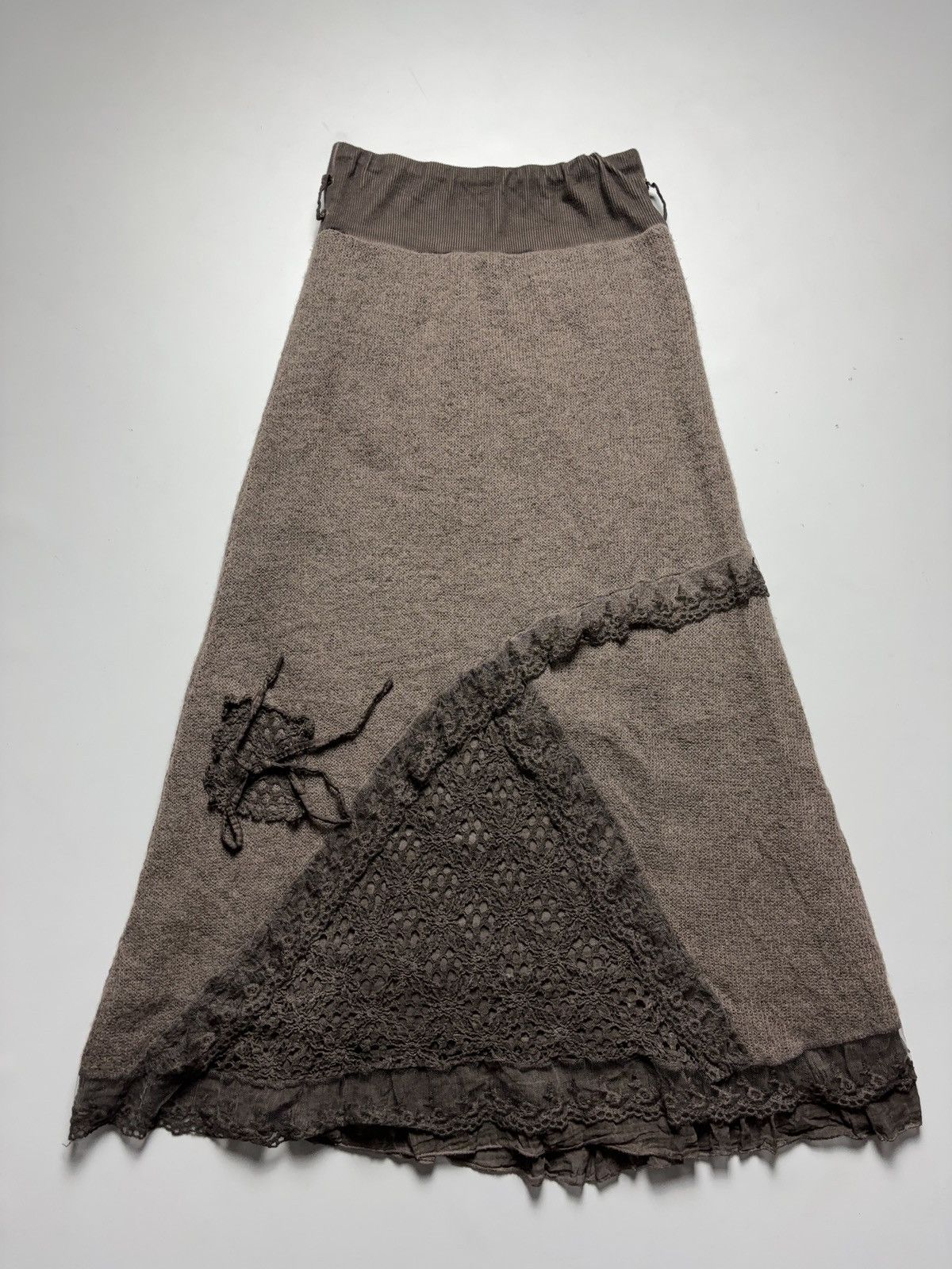 Italian maxi coquette style vintage skirt asymmetric details