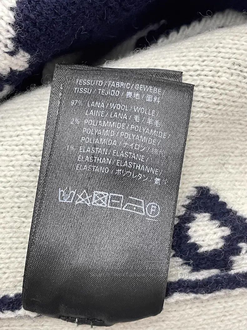 Balenciaga Balenciaga Blue and White Letter Logo Wool Sweater Size US S / EU 44-46 / 1 - 7 Thumbnail