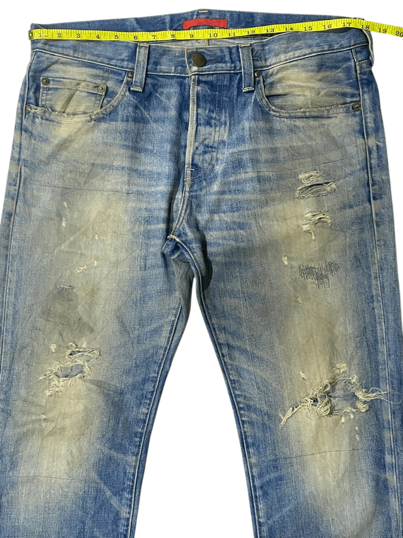 If Six Was Nine × Japanese Brand Vintage Japanese Brand Red Card Blue Washed Distressed Jeans Size US 36 / EU 52 - 14 Thumbnail