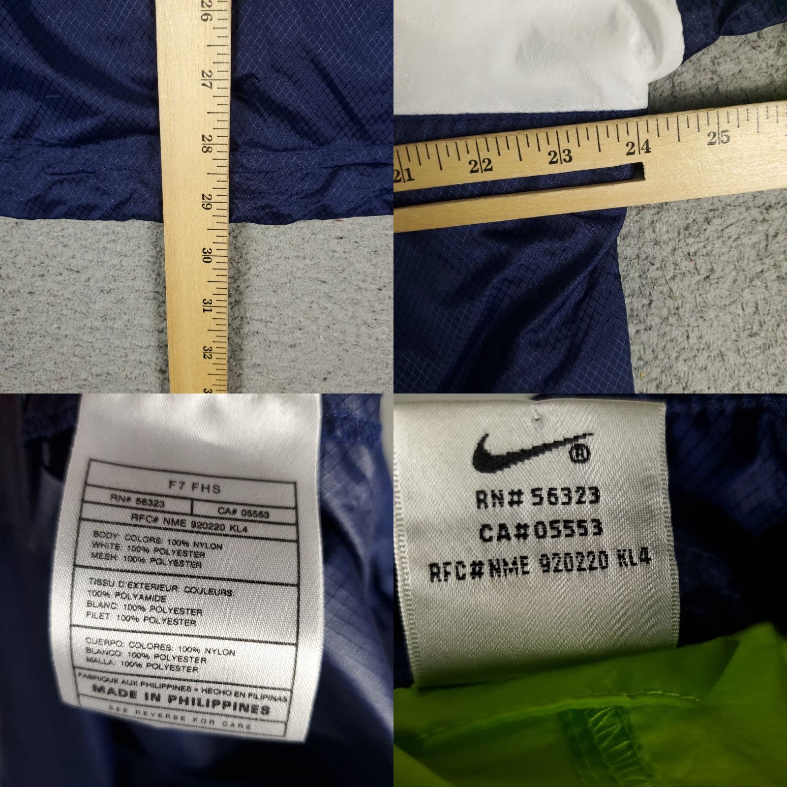 Nike VINTAGE Nike Jacket Womens M Blue Green Windbreaker Full Zip Pockets 90s Style, Regular Fit, Solid Pattern, Nylon Outer Shell, Nike, Jacket Size M / US 6-8 / IT 42-44 - 8 Thumbnail