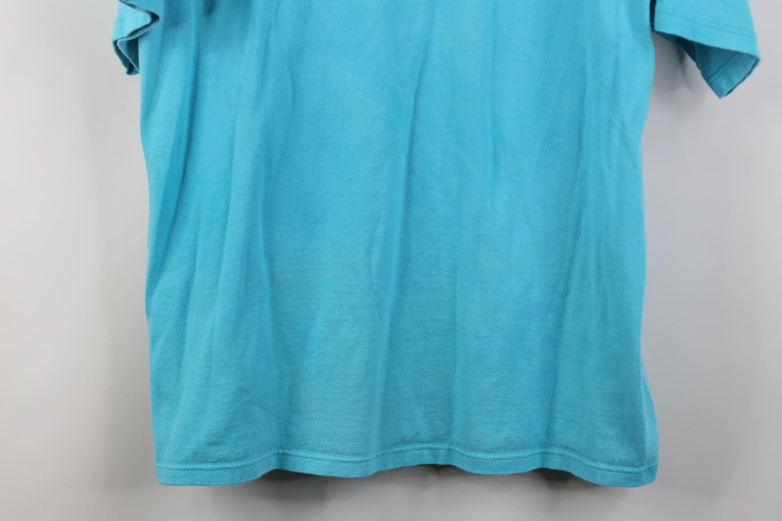 Vintage Vintage 90s Streetwear Heavyweight Cotton T-Shirt Blue USA Size US L / EU 52-54 / 3 - 3 Thumbnail