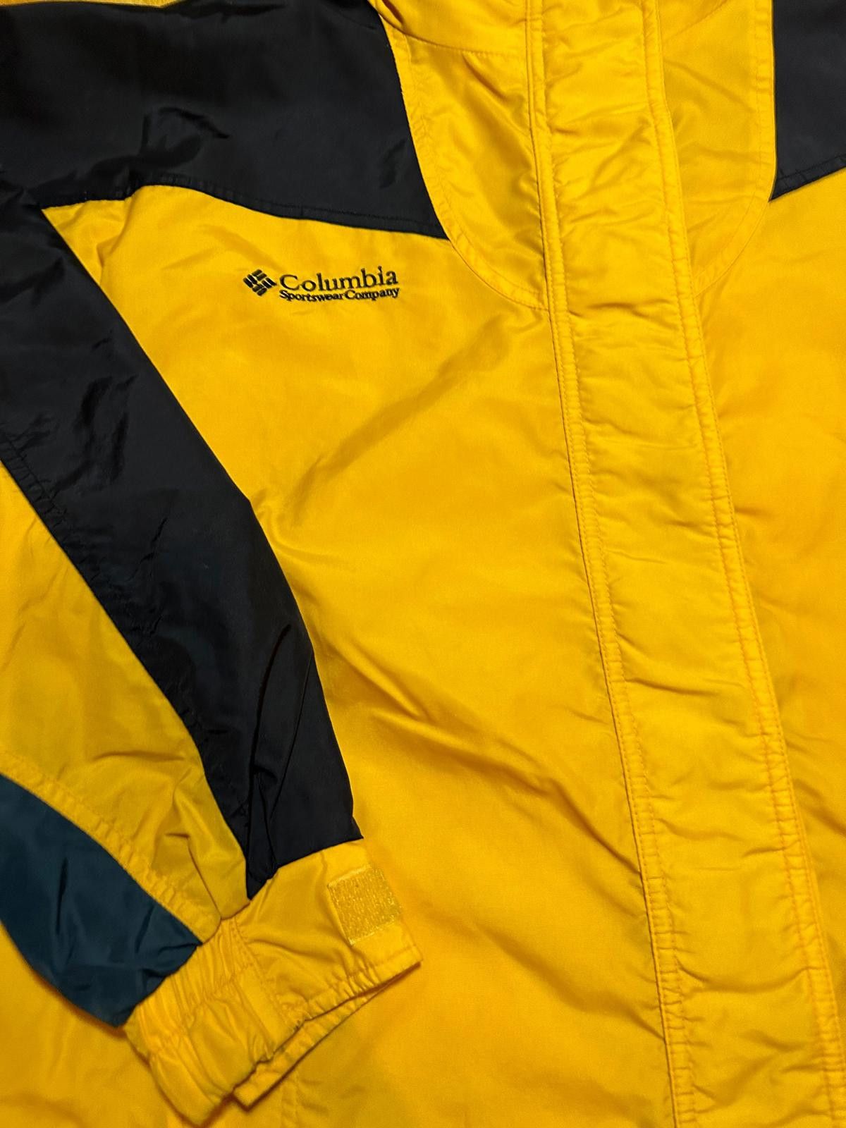 Columbia Columbia Men's Yellow and Black Windbreaker Jacket Size ONE SIZE - 4 Thumbnail