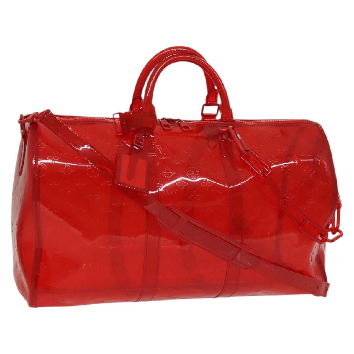 Louis Vuitton LOUIS VUITTON Monogram Vinyl Keepall Bandouliere 50 Bag Red Size ONE SIZE - 1 Thumbnail
