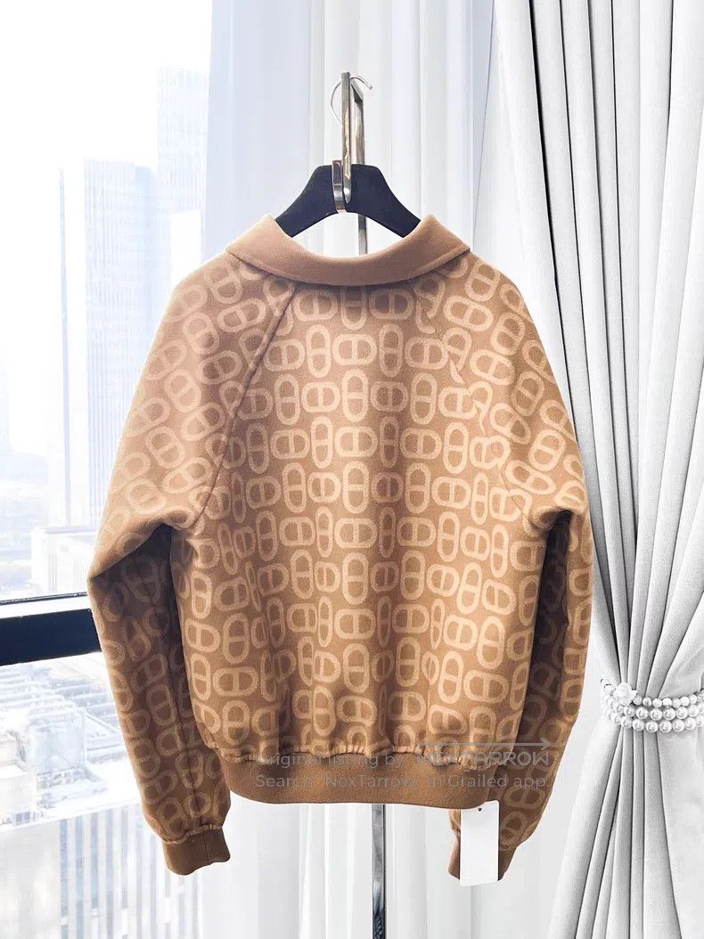 Hermes Hermes Brown Pig Nose Full-print Two-sided Wear Cashmere L Size S / US 4 / IT 40 - 5 Thumbnail
