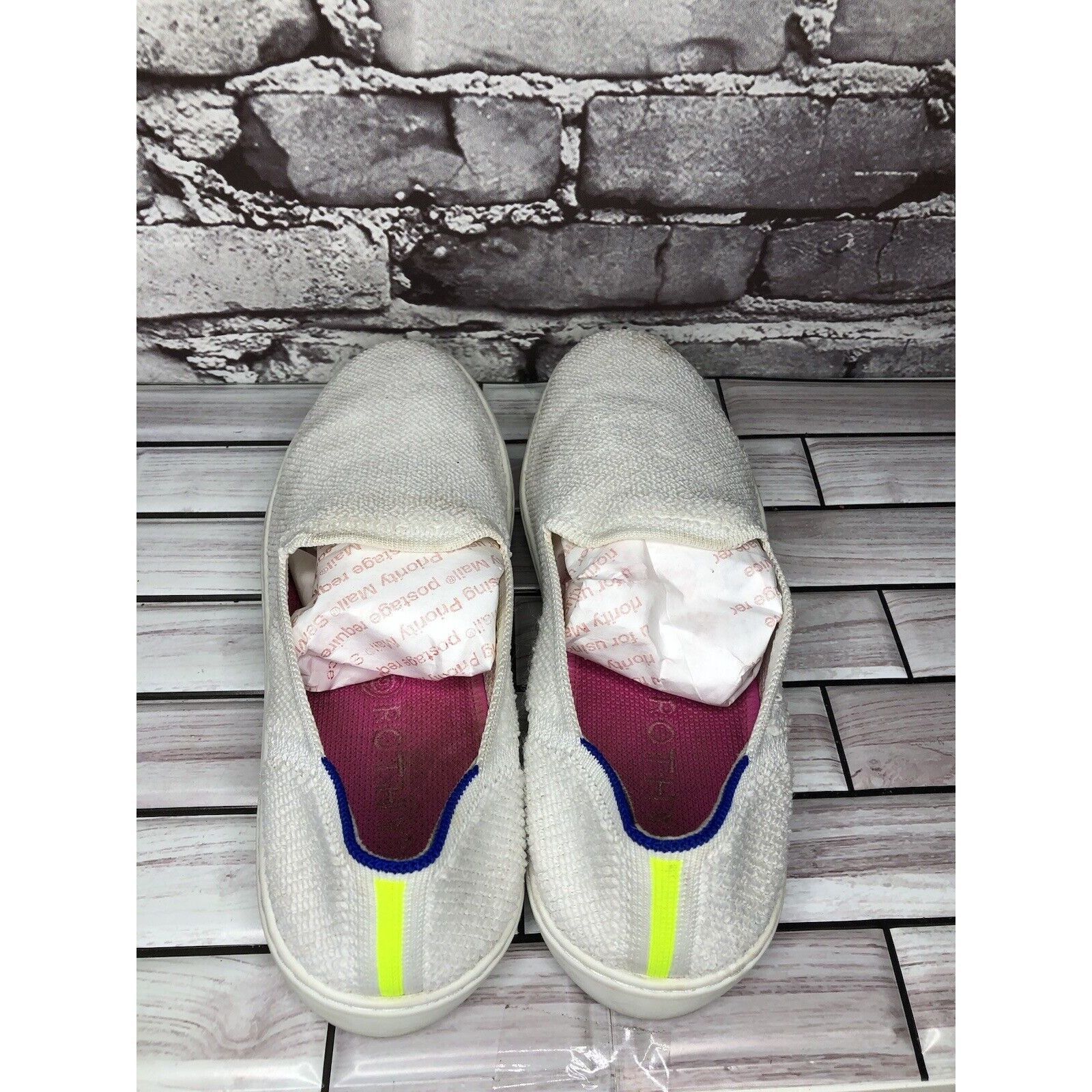 Other Rothy's The Sneakers White Terry Cloth Fabric Slip On Comfor Size US 9 / IT 39 - 4 Thumbnail