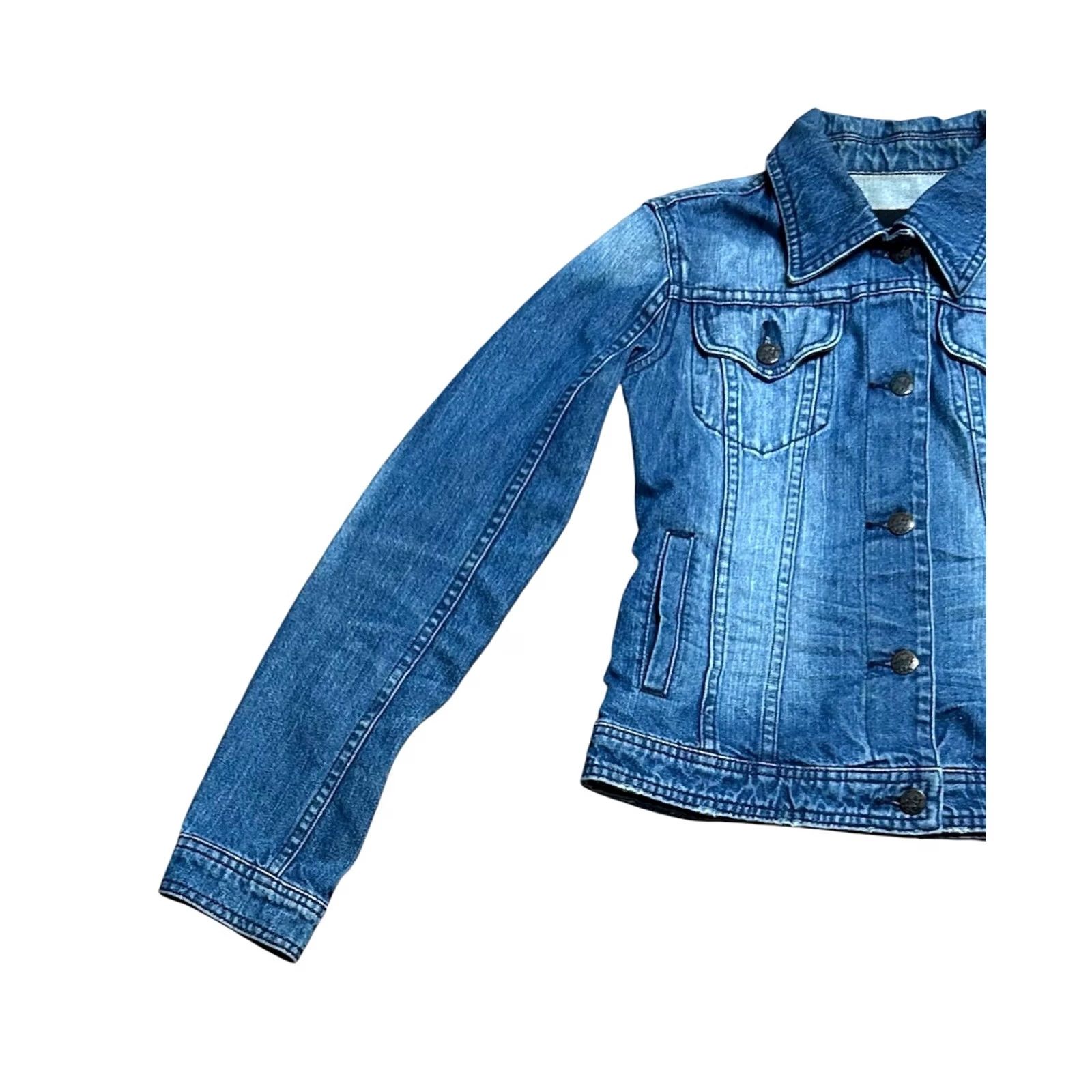 Vintage VINTAGE Anchor Blue Women's Jacket Jeans Button Up Size Small Long Sleeve 90s Casual Size S / US 4 / IT 40 - 2 Thumbnail