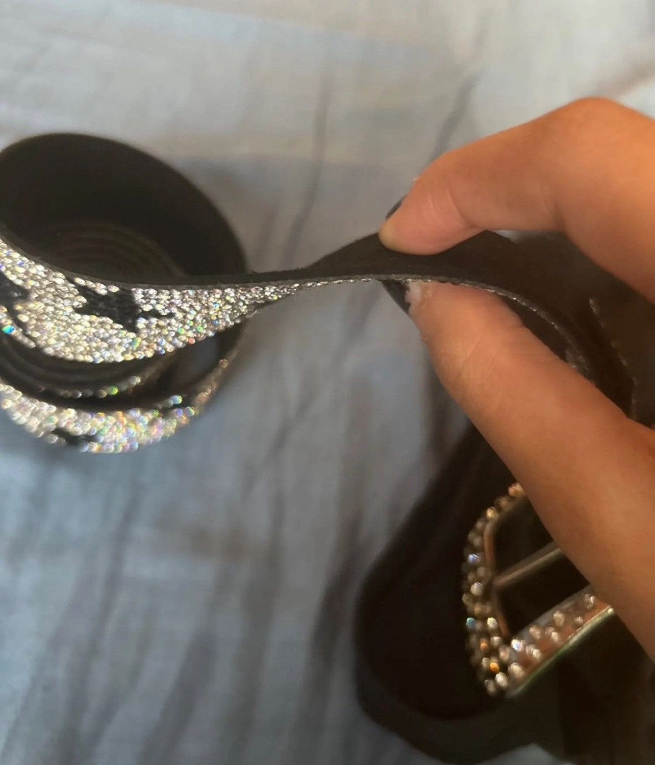 Japanese Brand × Leather Shiny Rhinestone Star Pu Leather Belt Size ONE SIZE - 4 Thumbnail