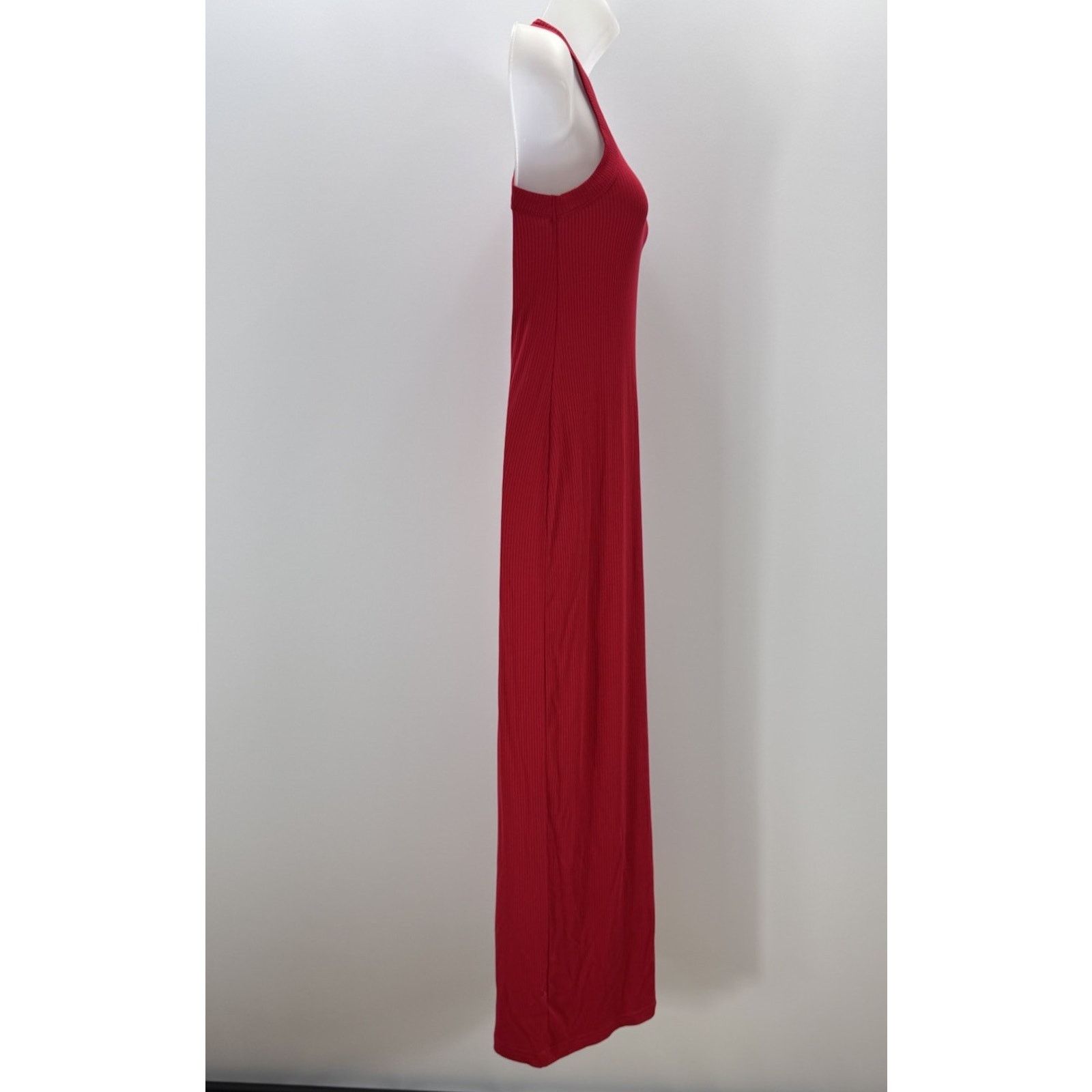 Loft Loft Red Halter Stretch Knit Side-slit Maxi Dress X-Small Size XS / US 0-2 / IT 36-38 - 4 Thumbnail