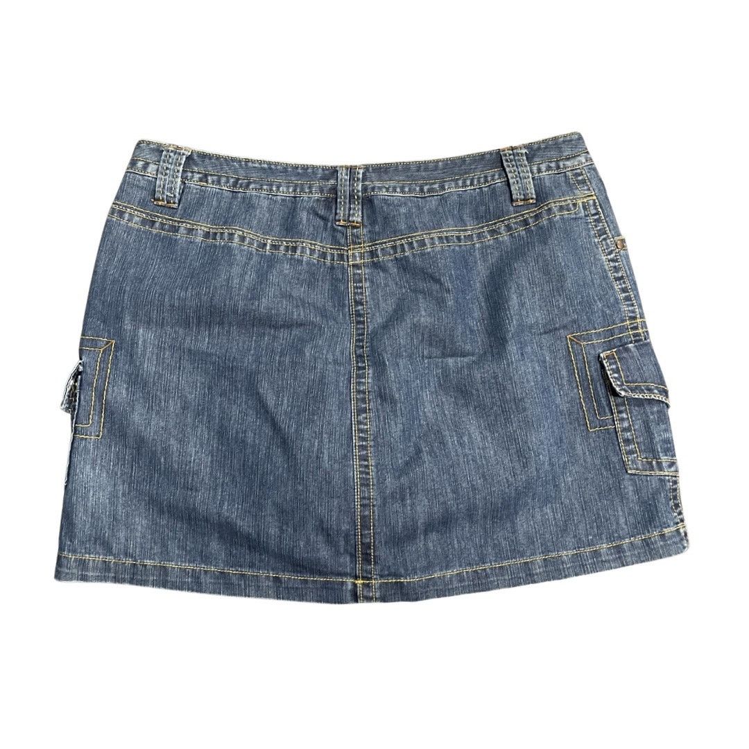 Faded Glory Cargo Pockets Denim Jean Skirt 18 Western Cowgirl Rodeo VTG Size 40" / US 18 - 2 Thumbnail
