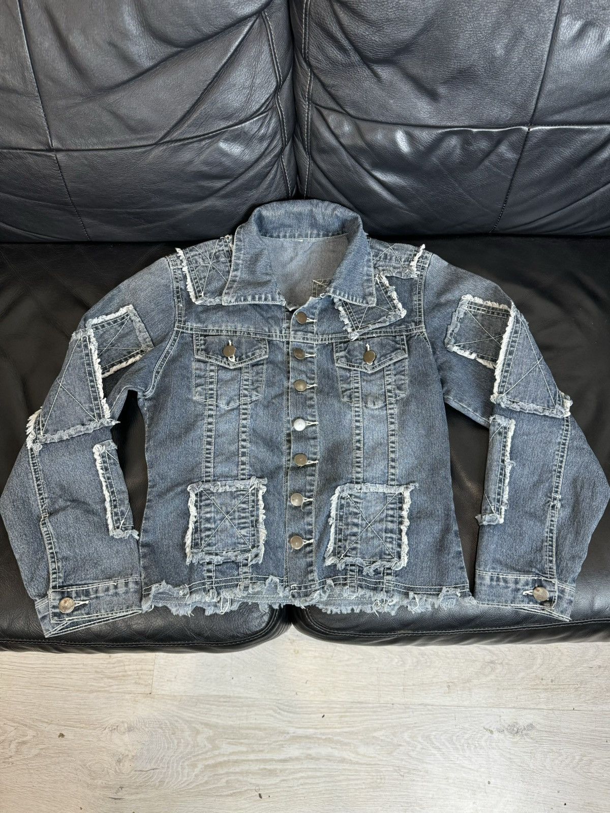Junya Watanabe Vintage 00s Patchwork Denim Jacket Size US S / EU 44-46 / 1 - 1 Thumbnail