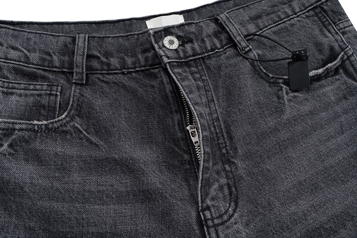 Japanese Brand high street hole distressed washed black baggy jeans Size US 35 - 7 Thumbnail