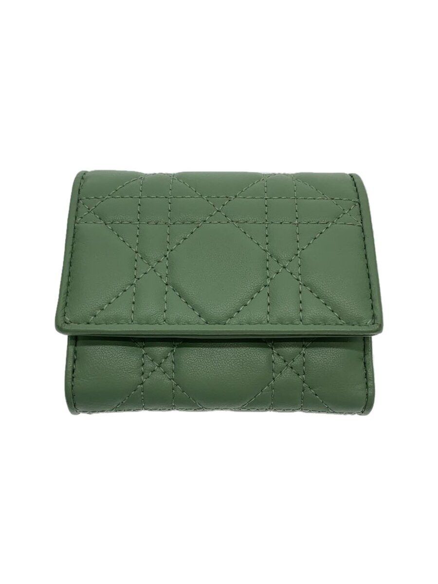 Dior Dior Leather Tri-Fold Wallet Green With Box Size ONE SIZE - 1 Thumbnail