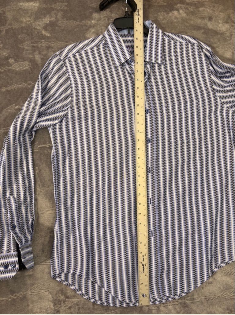 Tasso Elba Men's Tasso Elba Button Down Shirt XL Blue White Striped Size US S / EU 44-46 / 1 - 4 Thumbnail