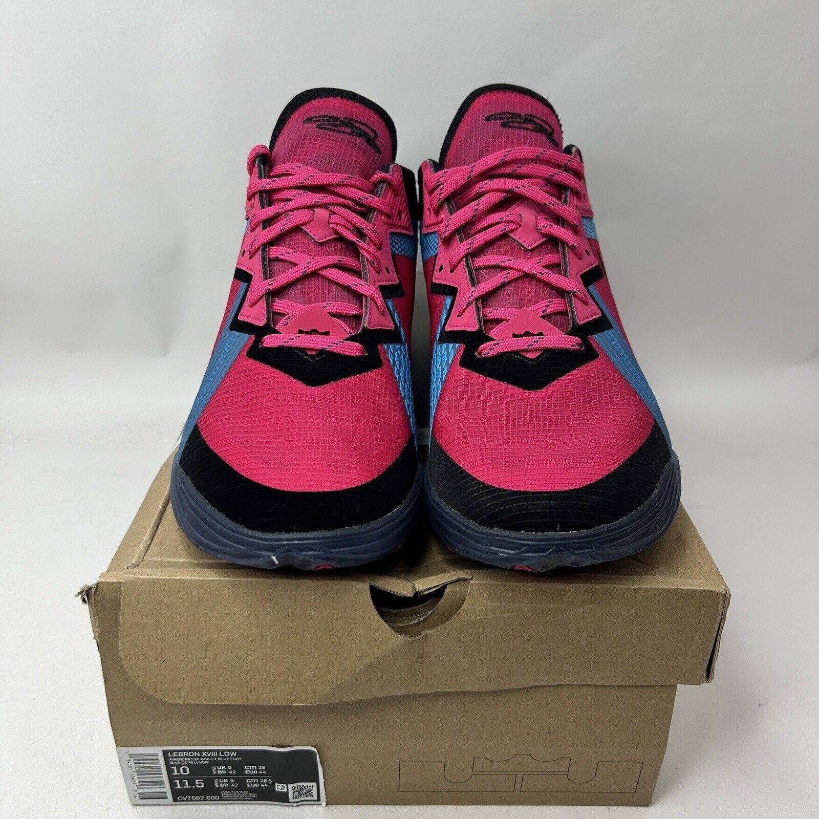 Nike Nike Lebron 18 Low “Neon Nights/Fireberry" 2023 Size US 10 / EU 43 - 2 Thumbnail