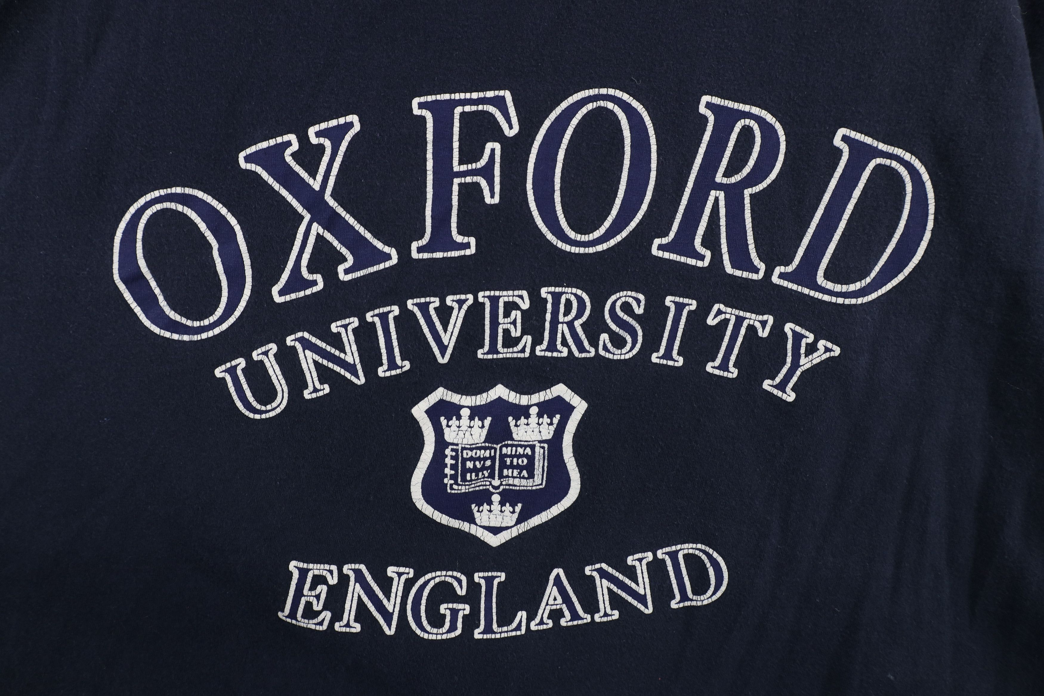 Vintage Vintage 90s Oxford University England T-Shirt Navy Blue Size US XL / EU 56 / 4 - 4 Thumbnail