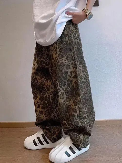 VIBE Leopard Print Baggy Pants Size US 32 / EU 48 - 2 Thumbnail