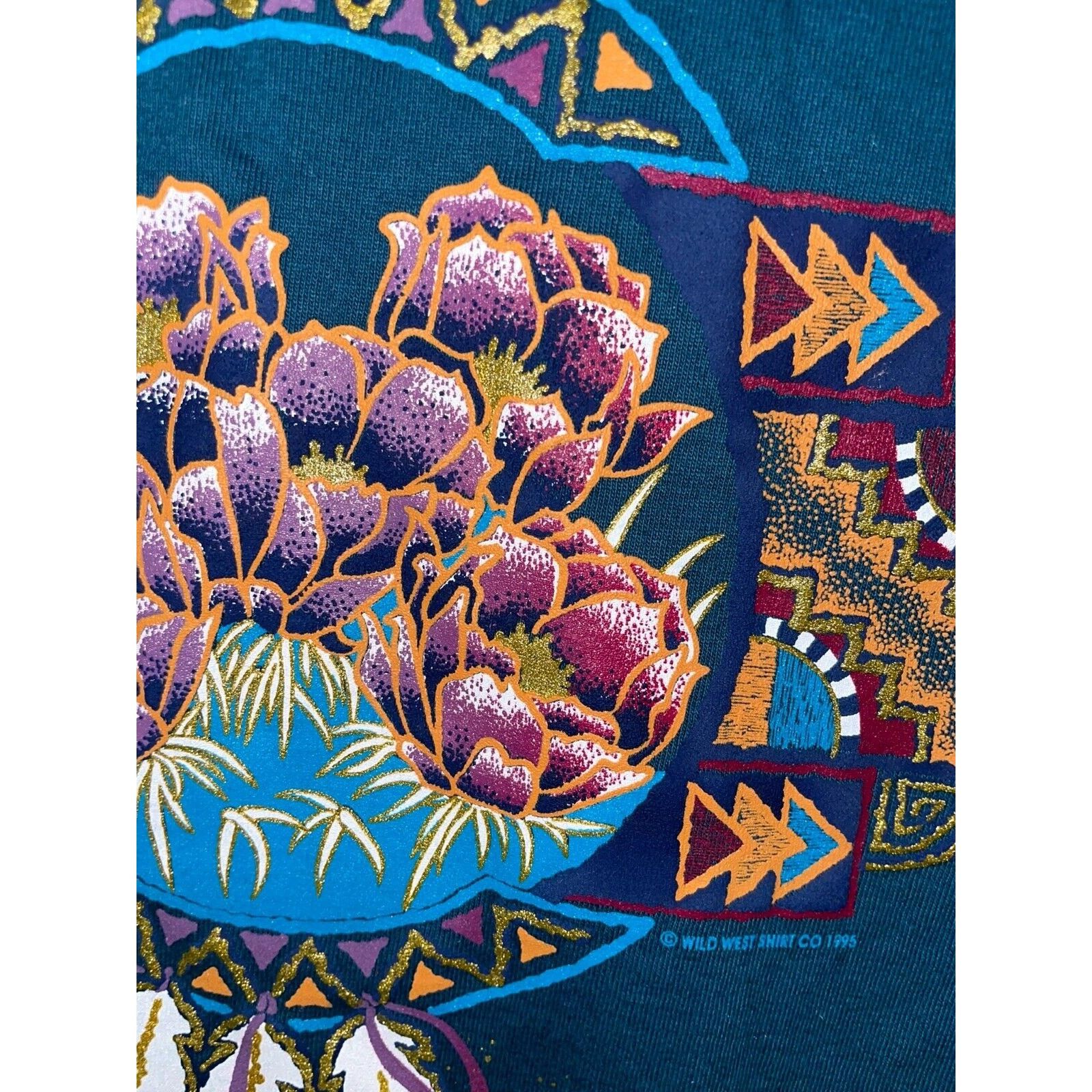 Jerzees Vintage Arizona Shirt Cactus Flower Print Graphic Tee 90s L Size US L / EU 52-54 / 3 - 3 Thumbnail