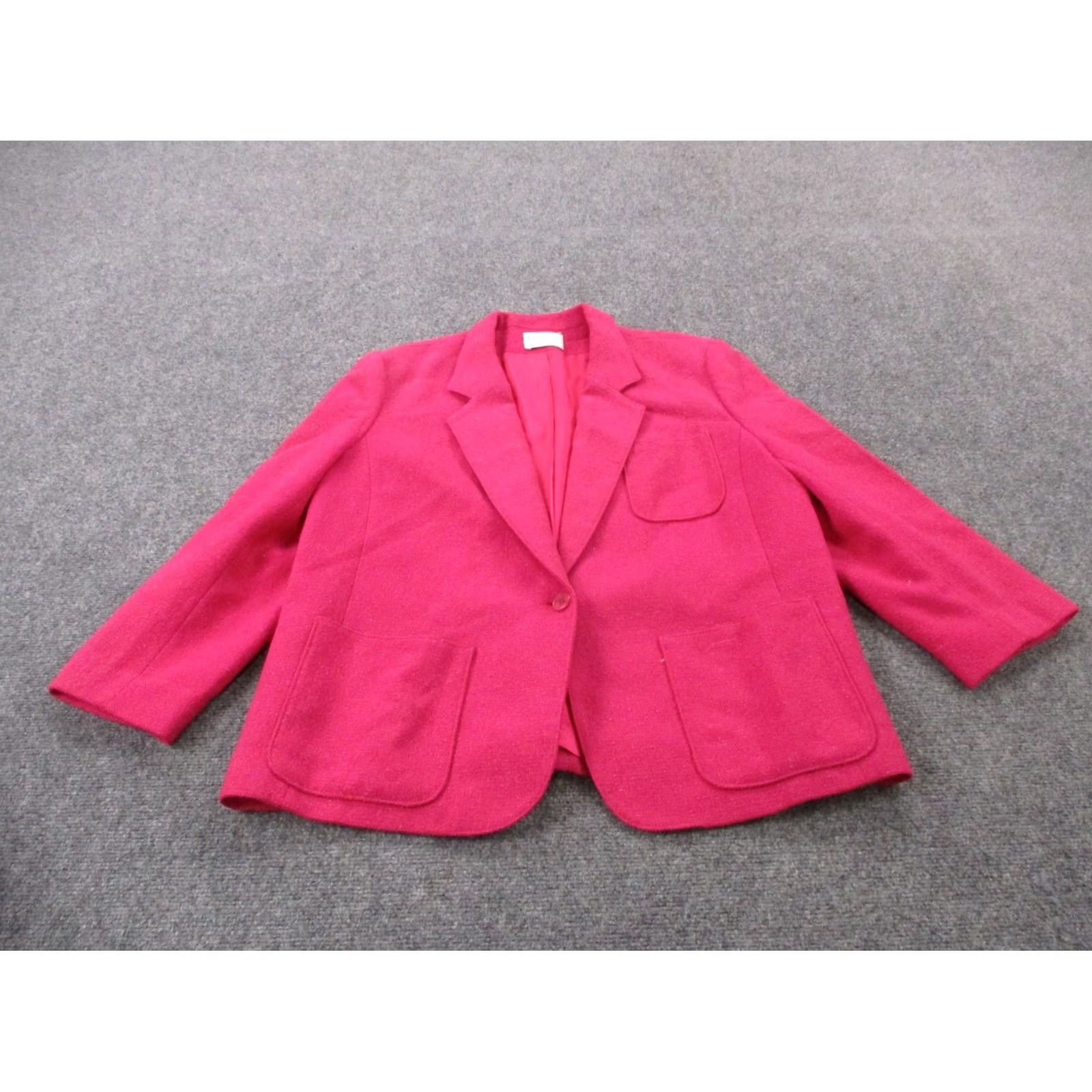 Pendleton VINTAGE Pendleton Jacket Womens Blazer 40 Wool Tweed One-Button Pink Wool USA Made 90s Women Blazer Size S / US 4 / IT 40 - 2 Thumbnail