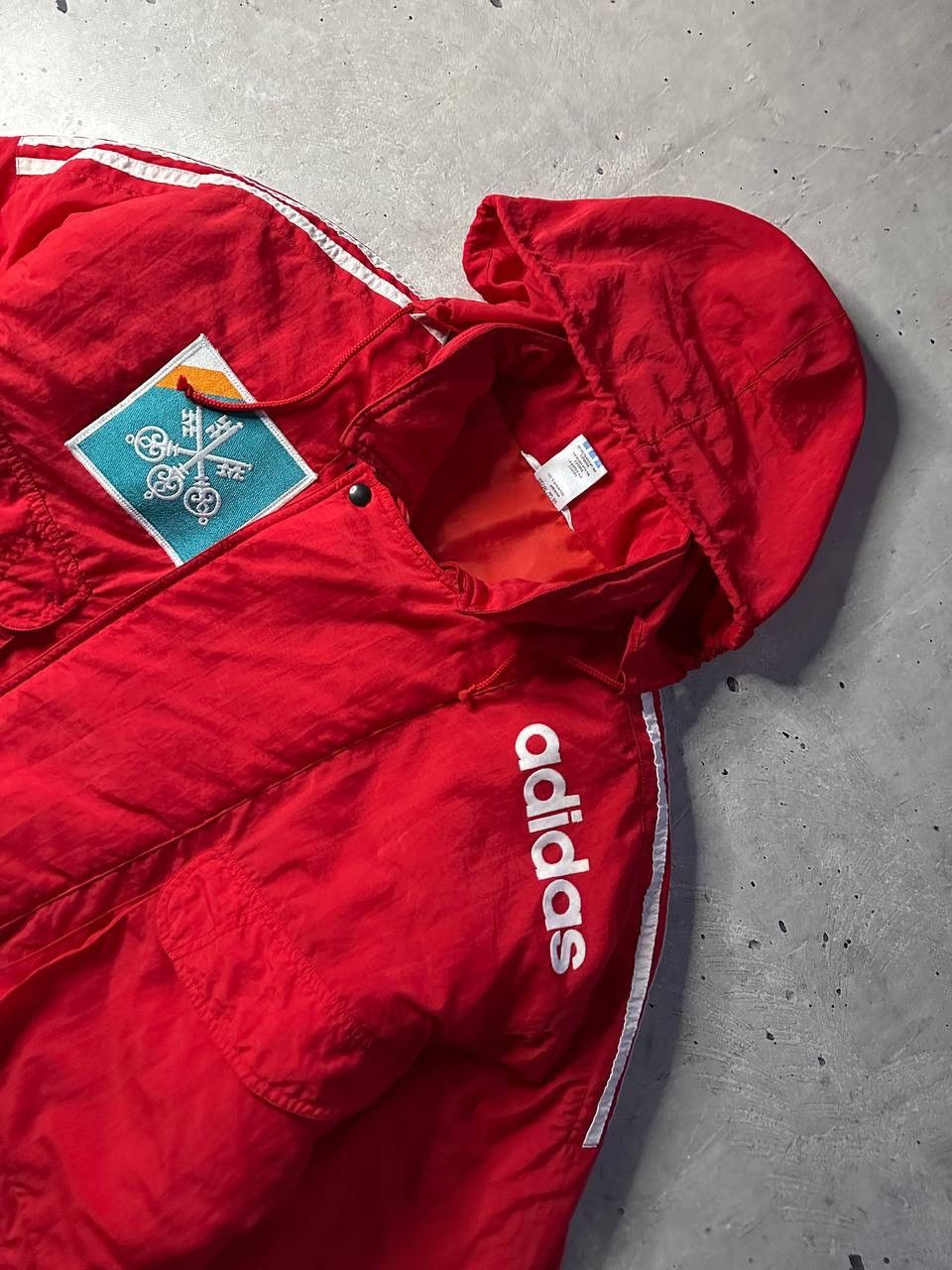 Adidas Vintage 80s Adidas Made in France Red Parka Jacket Men’s L Size US L / EU 52-54 / 3 - 4 Thumbnail