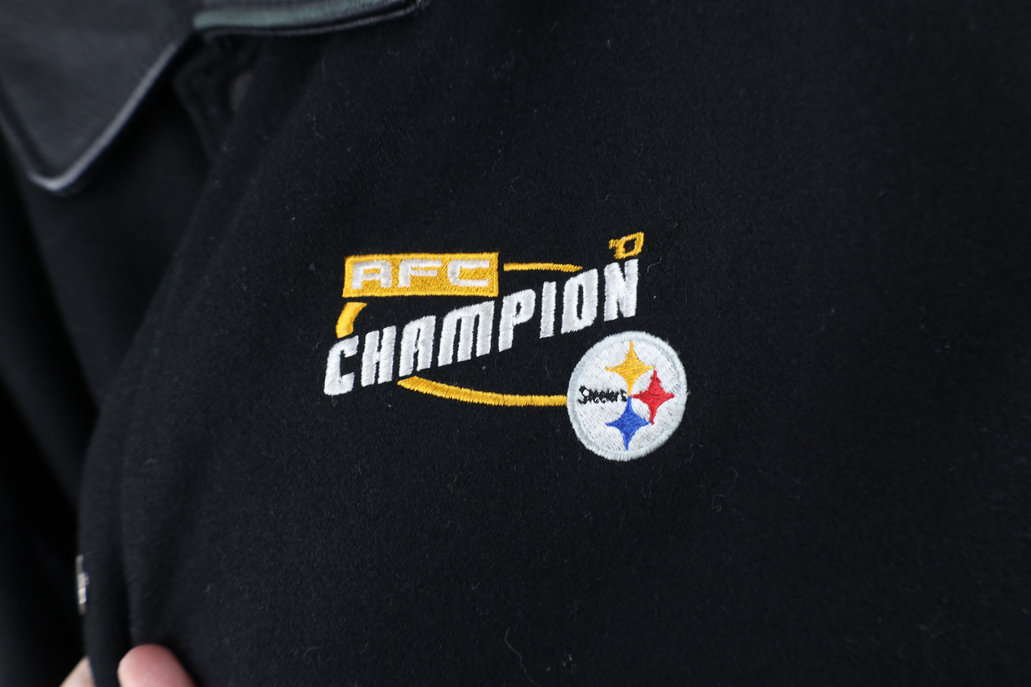Vintage Vintage Steelers Football Wool Leather Varsity Jacket Black Size US XL / EU 56 / 4 - 4 Thumbnail