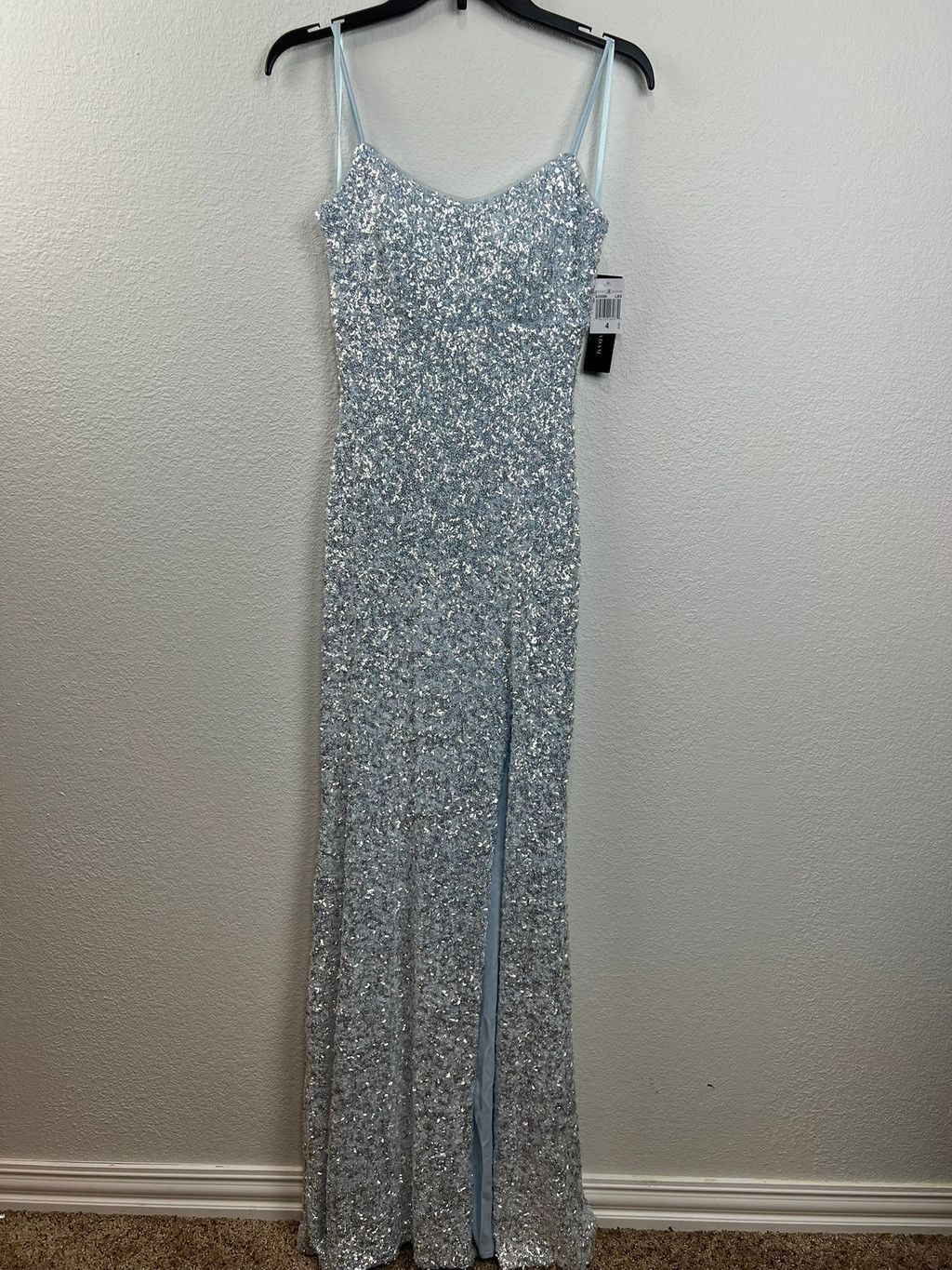Other Betsy & Adam Ice Blue Silver Sequin Formal Gown, 4 Size S / US 4 / IT 40 - 2 Thumbnail