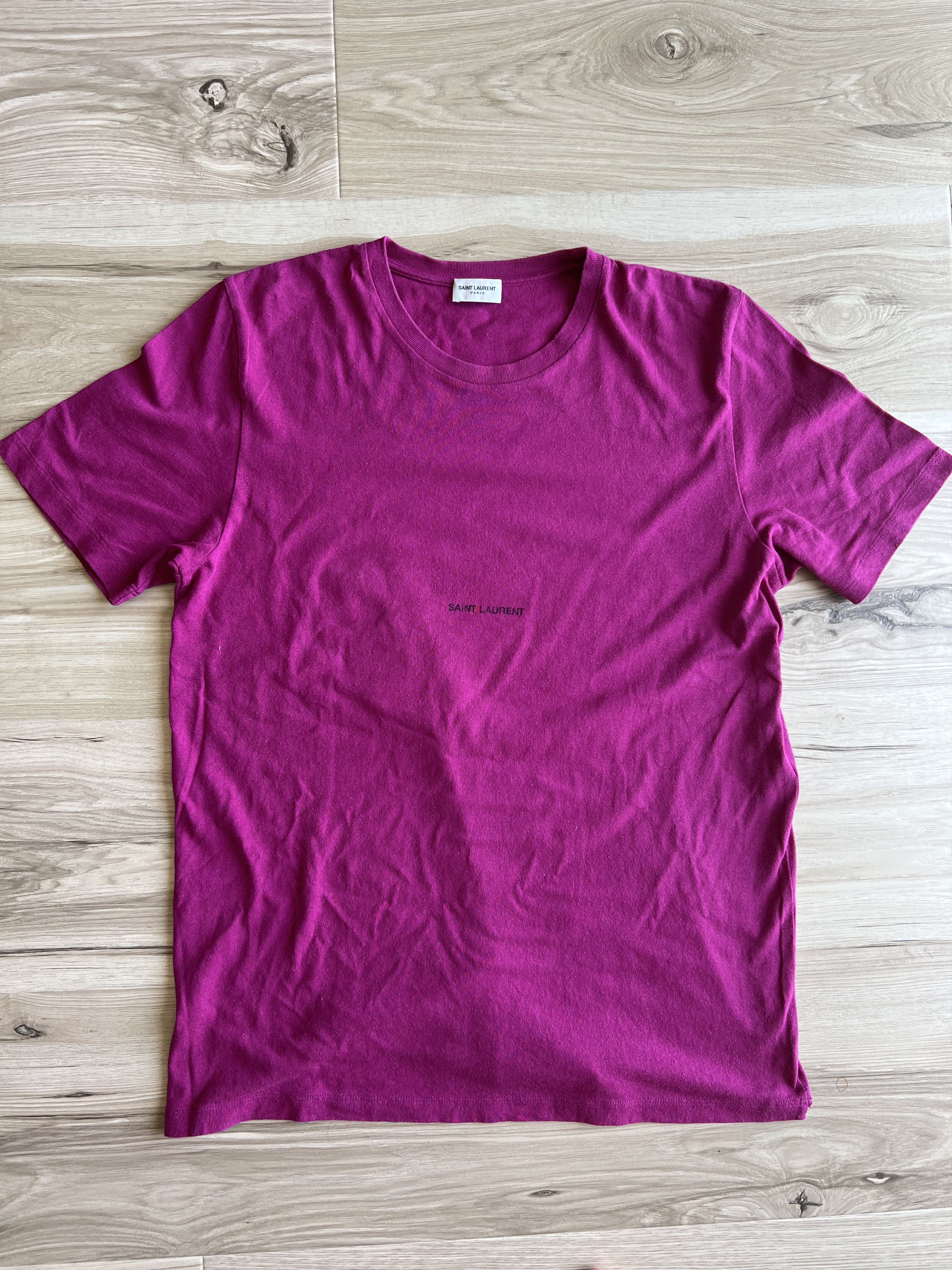 image of YVES Saint Laurent Men Tshirt in Purple (Size Medium)
