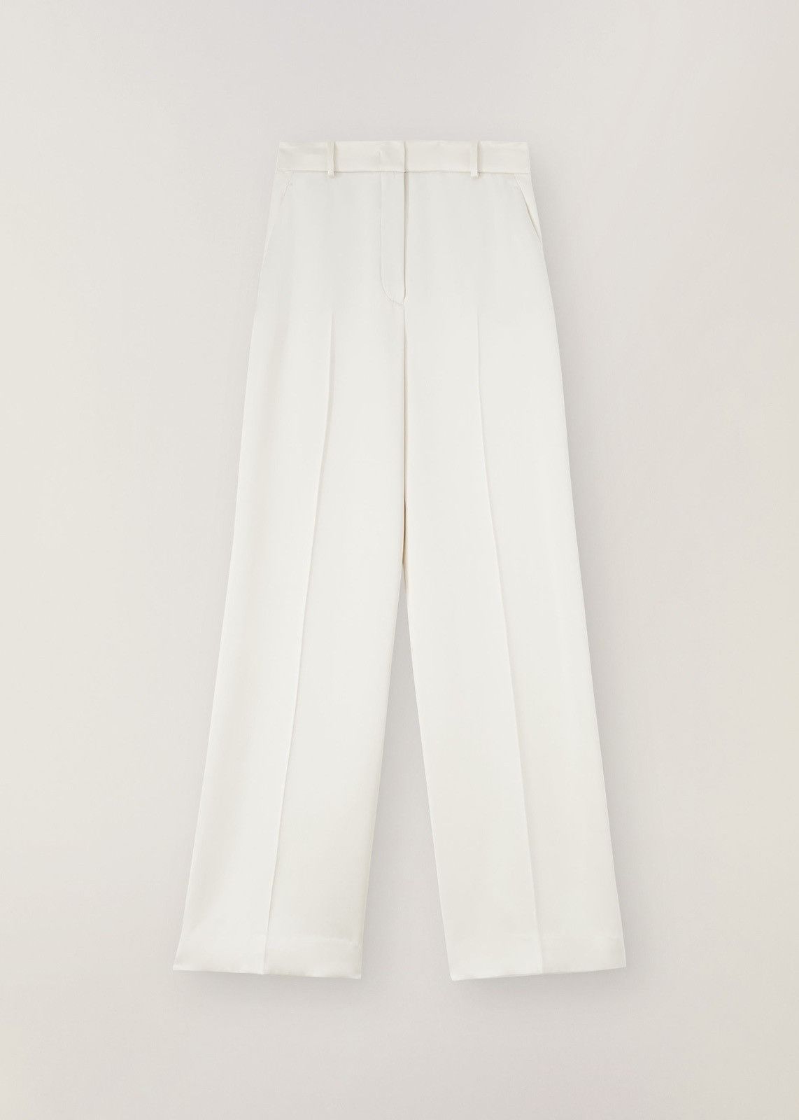 o1loc1c0224 Refined Silk Trouser in White