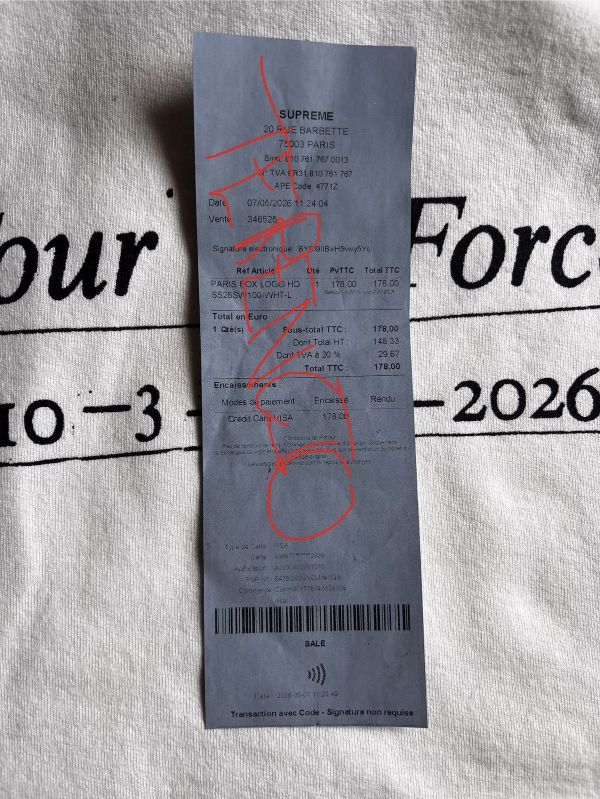 Supreme Supreme Paris Box Logo Size US L / EU 52-54 / 3 - 6 Thumbnail