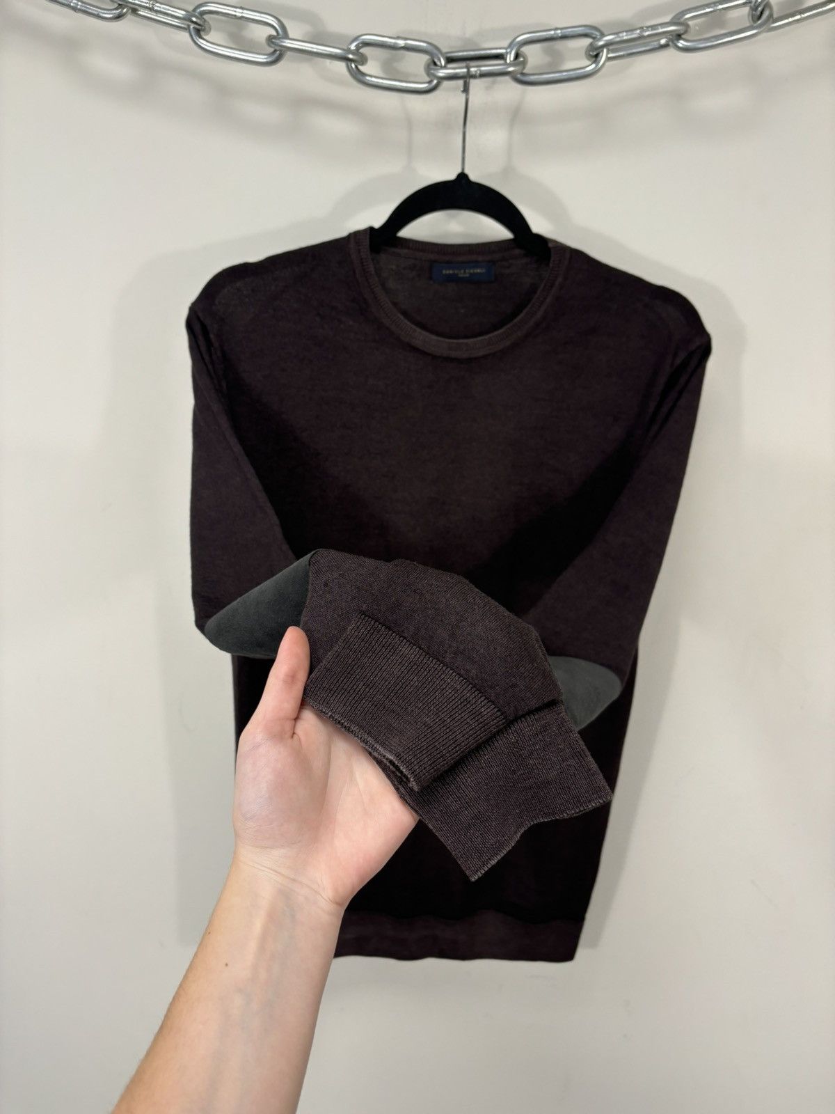 Daniele Fiesoli Daniele Fiesoli Men’s Burgundy Brown Luxury Wool Sweater Size US M / EU 48-50 / 2 - 6 Thumbnail