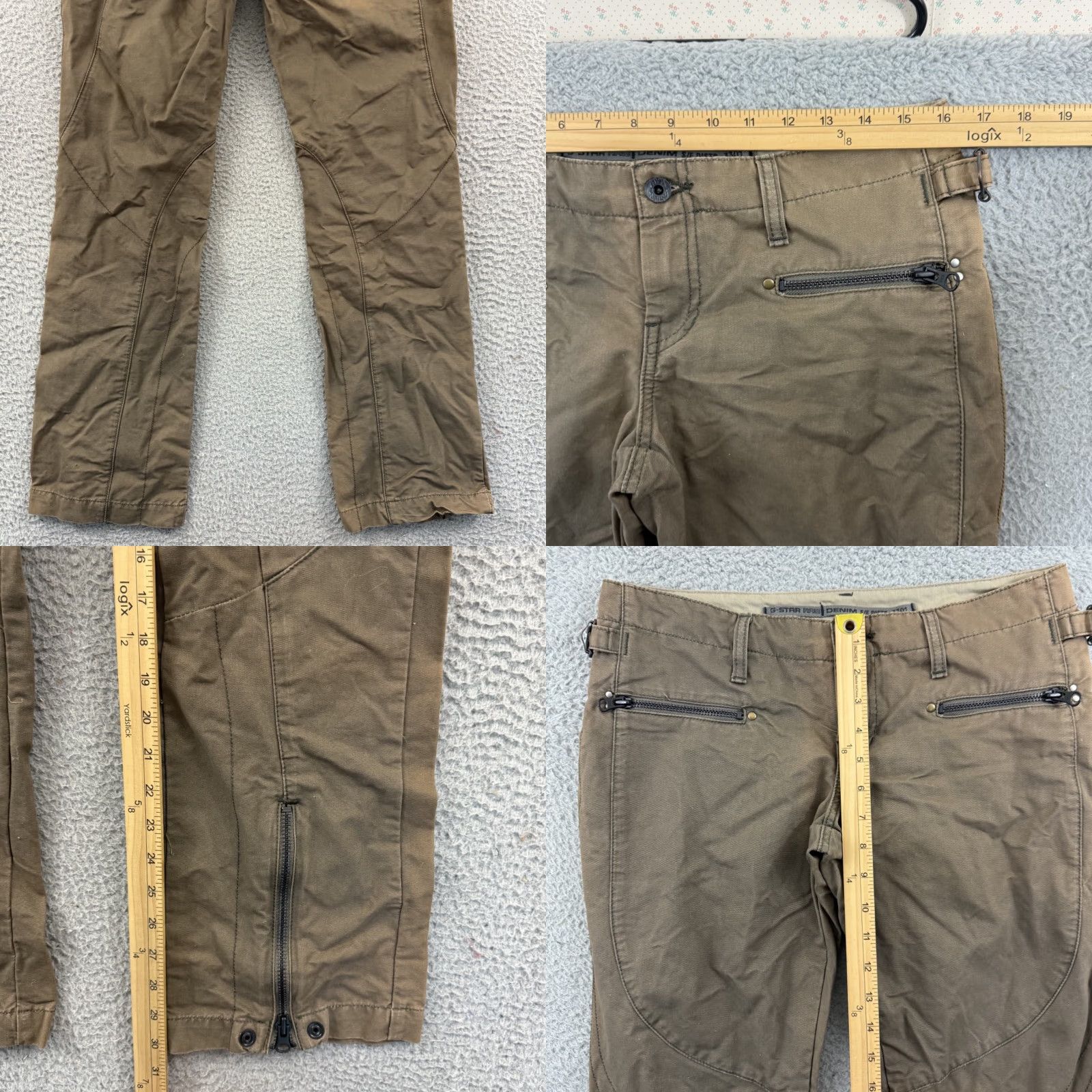 G-Star G-Star Raw Pants Mens 30x32 Brown Utility 5-Pocket Ankle Zip Grunge Y2K Straight Regular Size US 30 / EU 46 - 8 Thumbnail